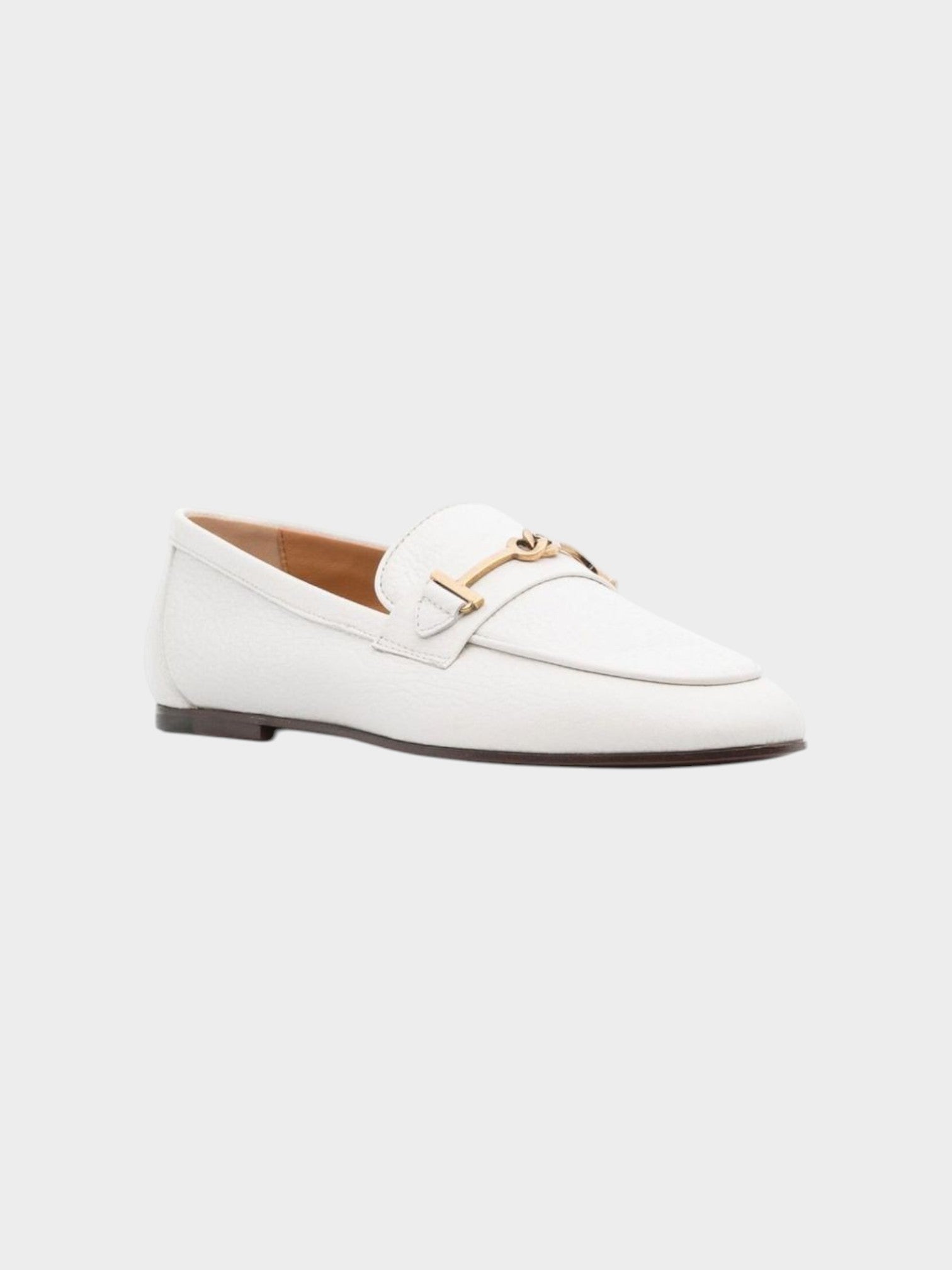 Tod's White Calfskin Slip-On Loafers-thumbmail-2