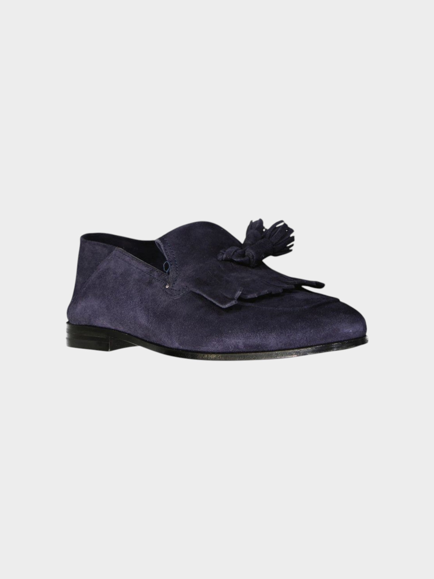 Salvatore Ferragamo Blue Calfskin Slip-On Loafers-thumbmail-2