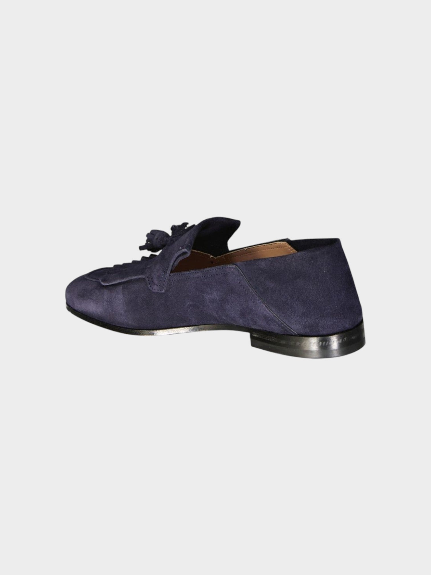 Salvatore Ferragamo Blue Calfskin Slip-On Loafers-thumbmail-3