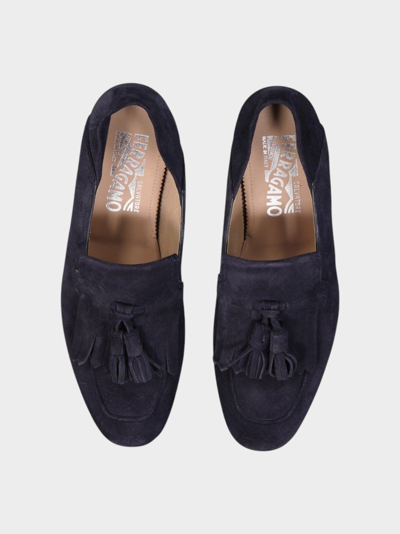 Salvatore Ferragamo Blue Calfskin Slip-On Loafers-thumbmail-4