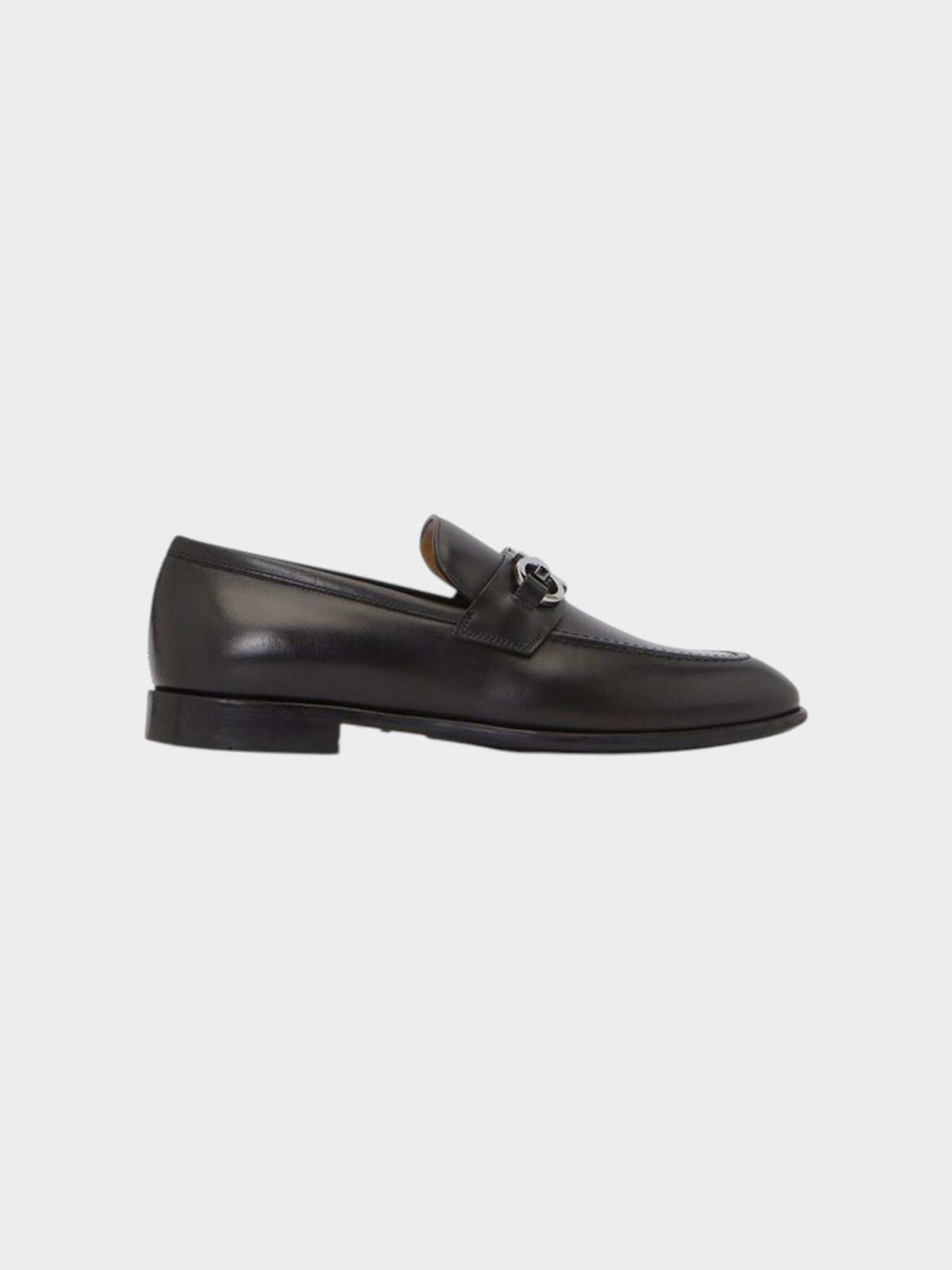 Salvatore Ferragamo Black Calfskin Slip-On Loafers