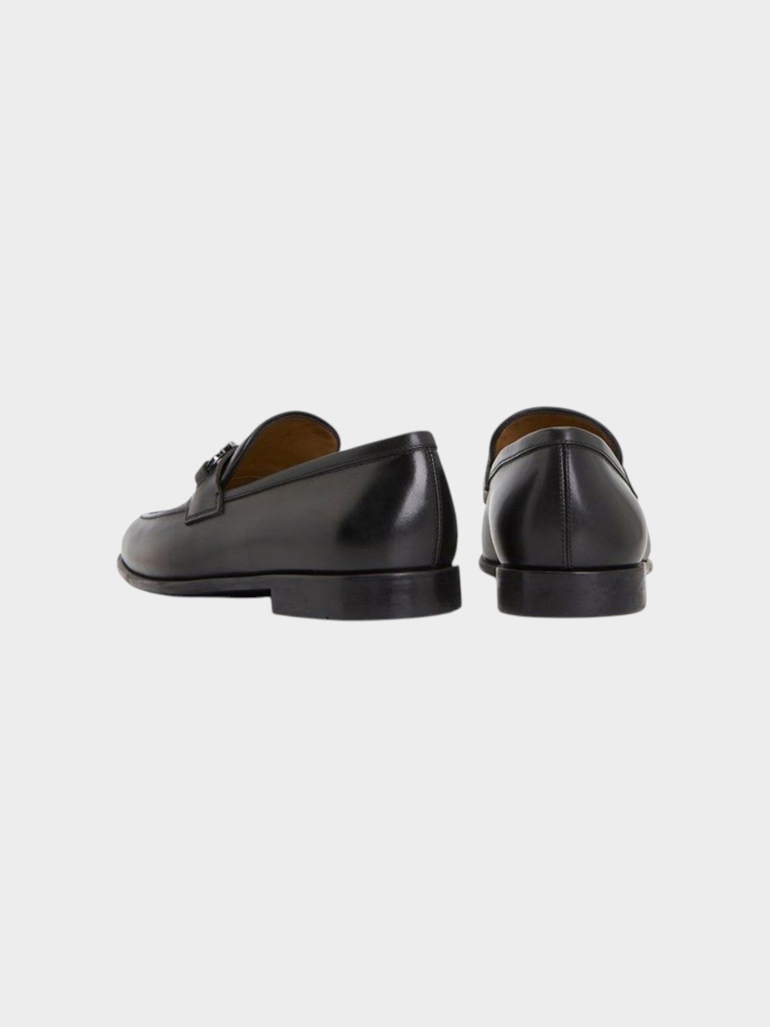 Salvatore Ferragamo Black Calfskin Slip-On Loafers-thumbmail-3
