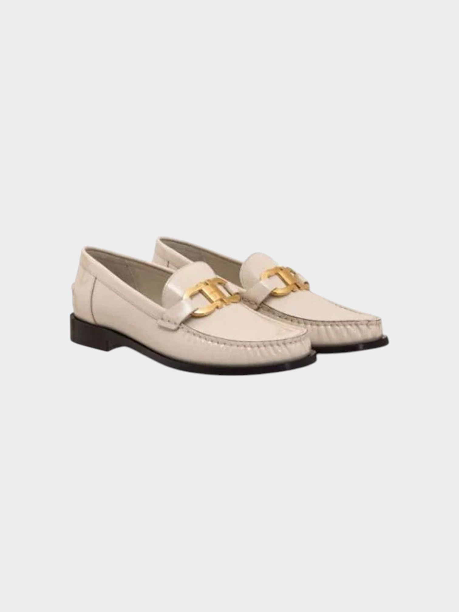 Salvatore Ferragamo White Calfskin Slip-On Loafers-thumbmail-2