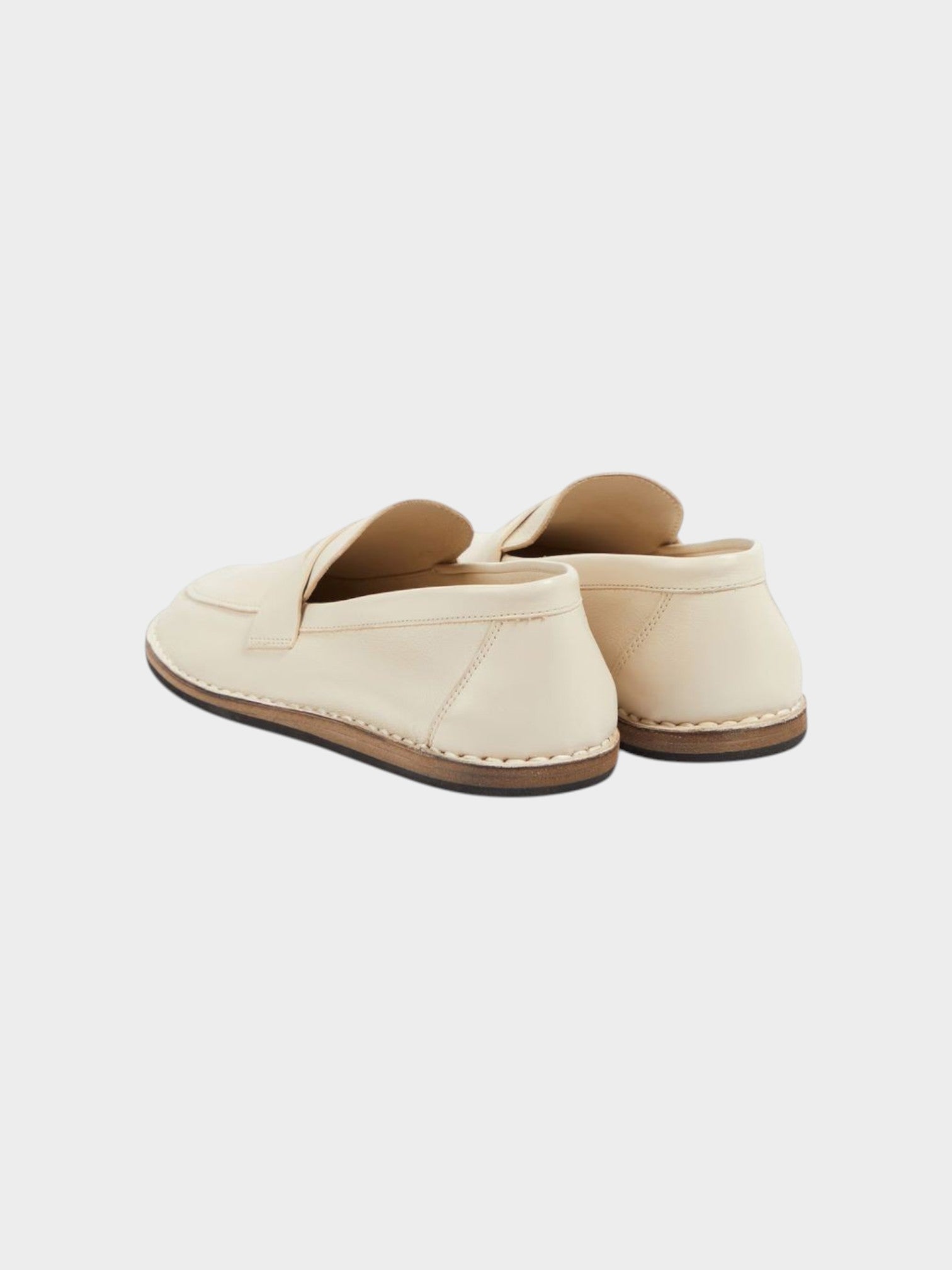 The Row White Calfskin Slip-On Loafers-thumbmail-3