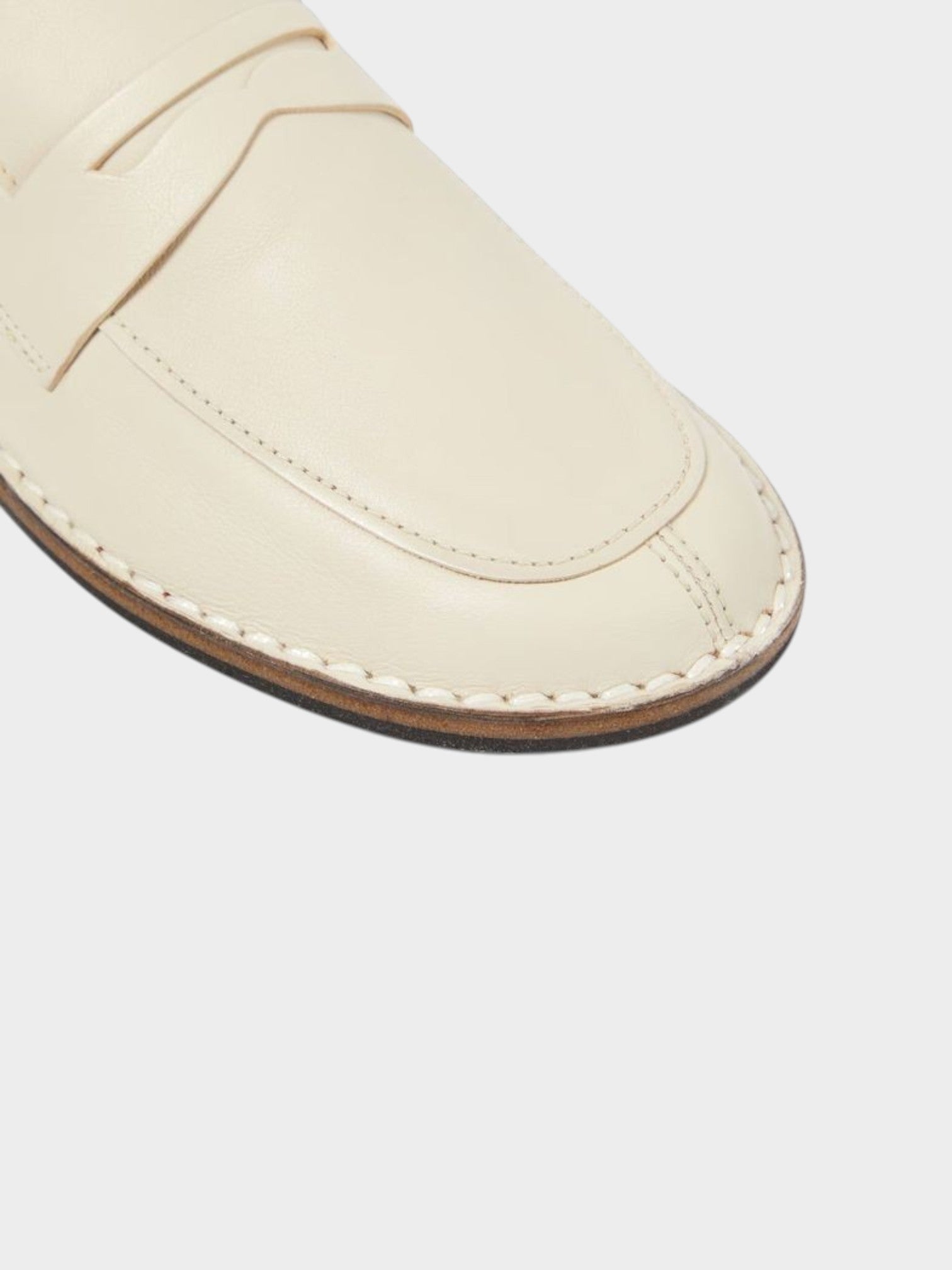 The Row White Calfskin Slip-On Loafers-thumbmail-4