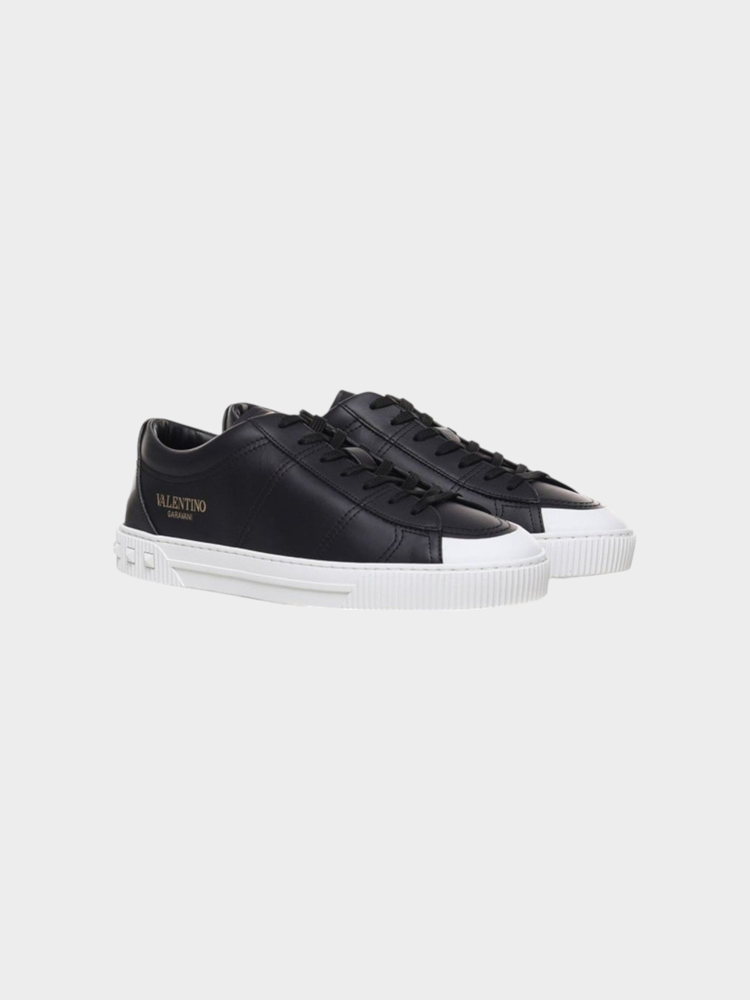 Valentino Garavani Black Calfskin Low Top Sneakers-thumbmail-2