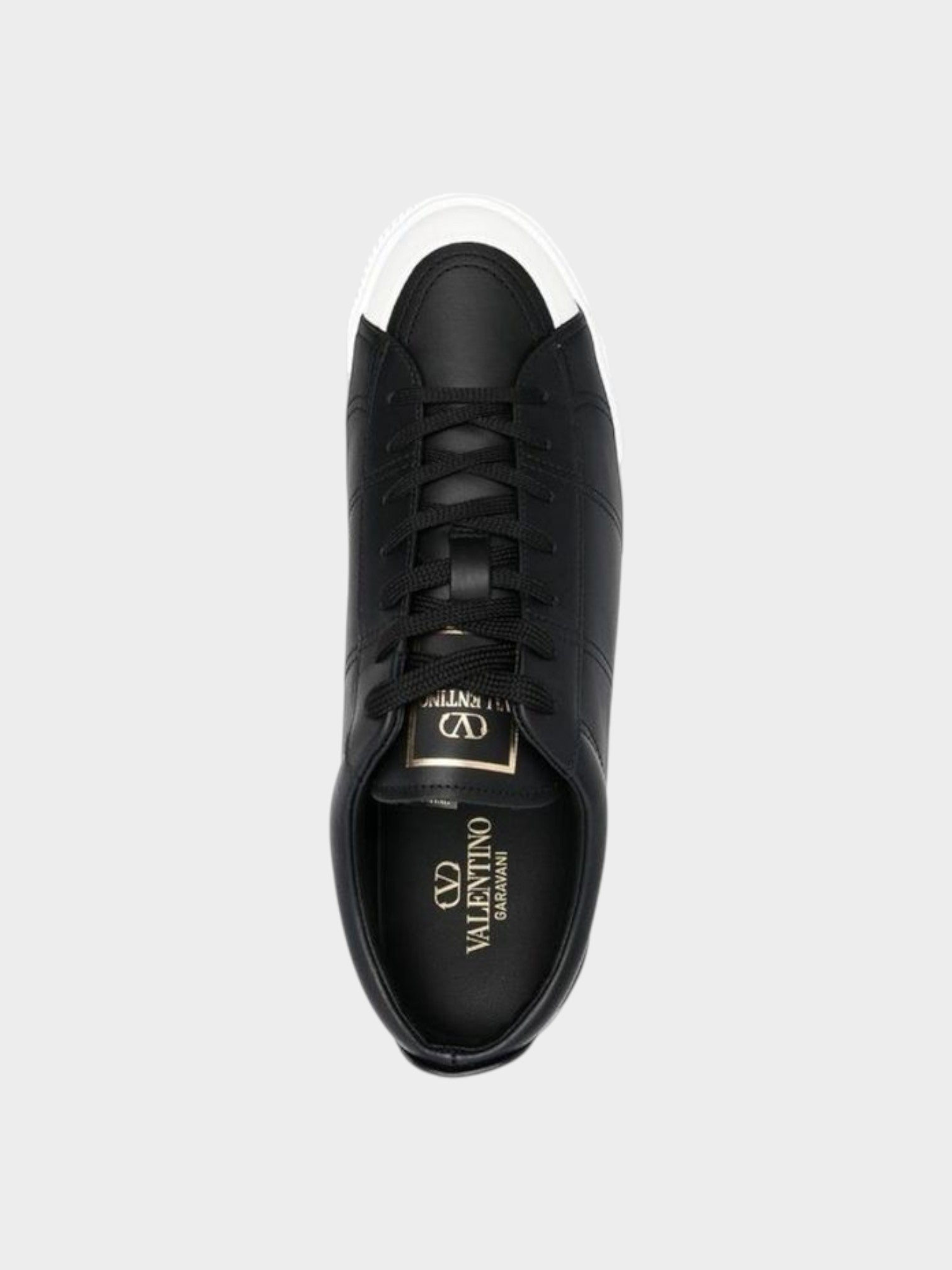 Valentino Garavani Black Calfskin Low Top Sneakers-thumbmail-4