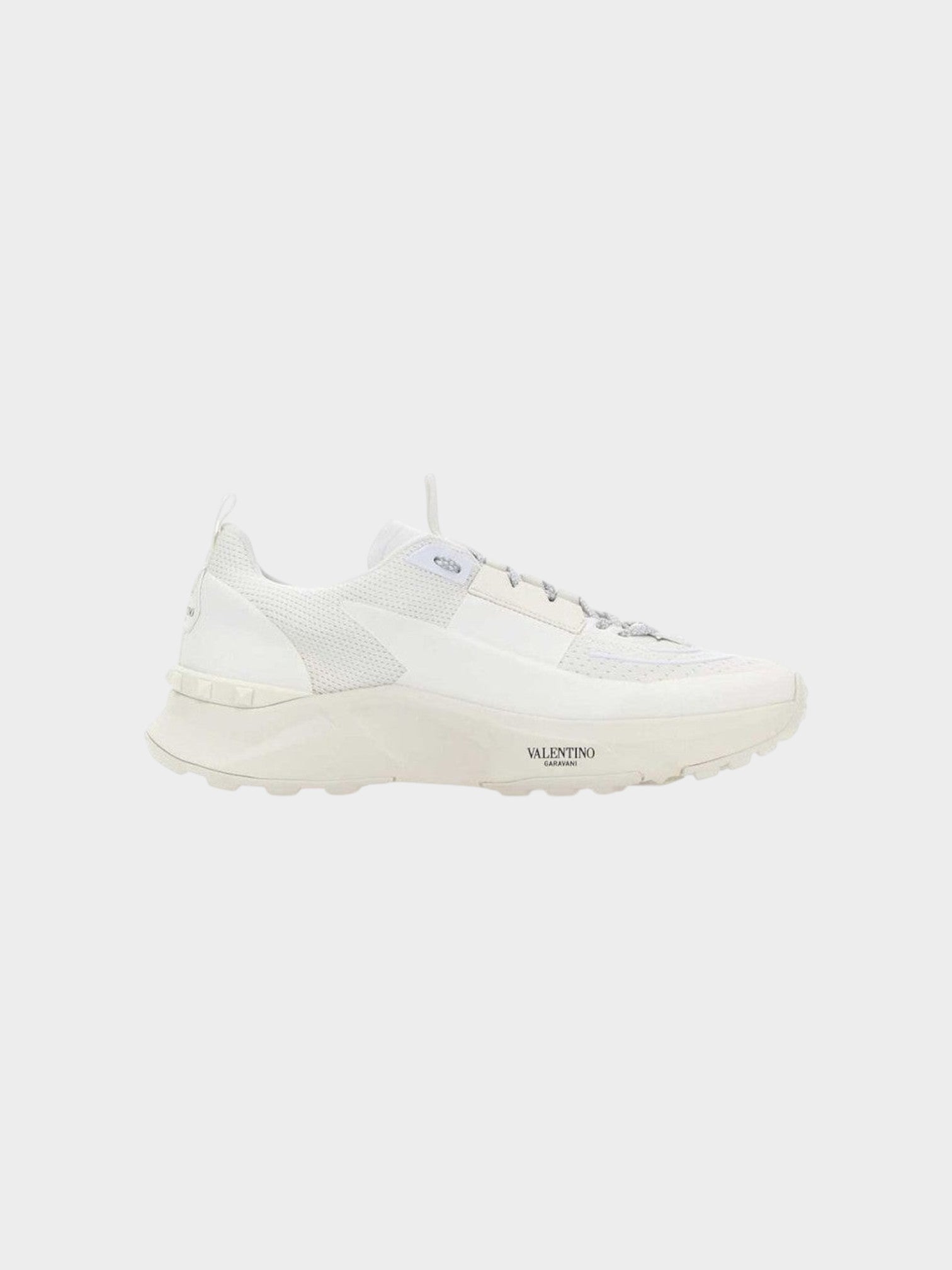 Valentino Garavani White Fabric Athletic Sneakers