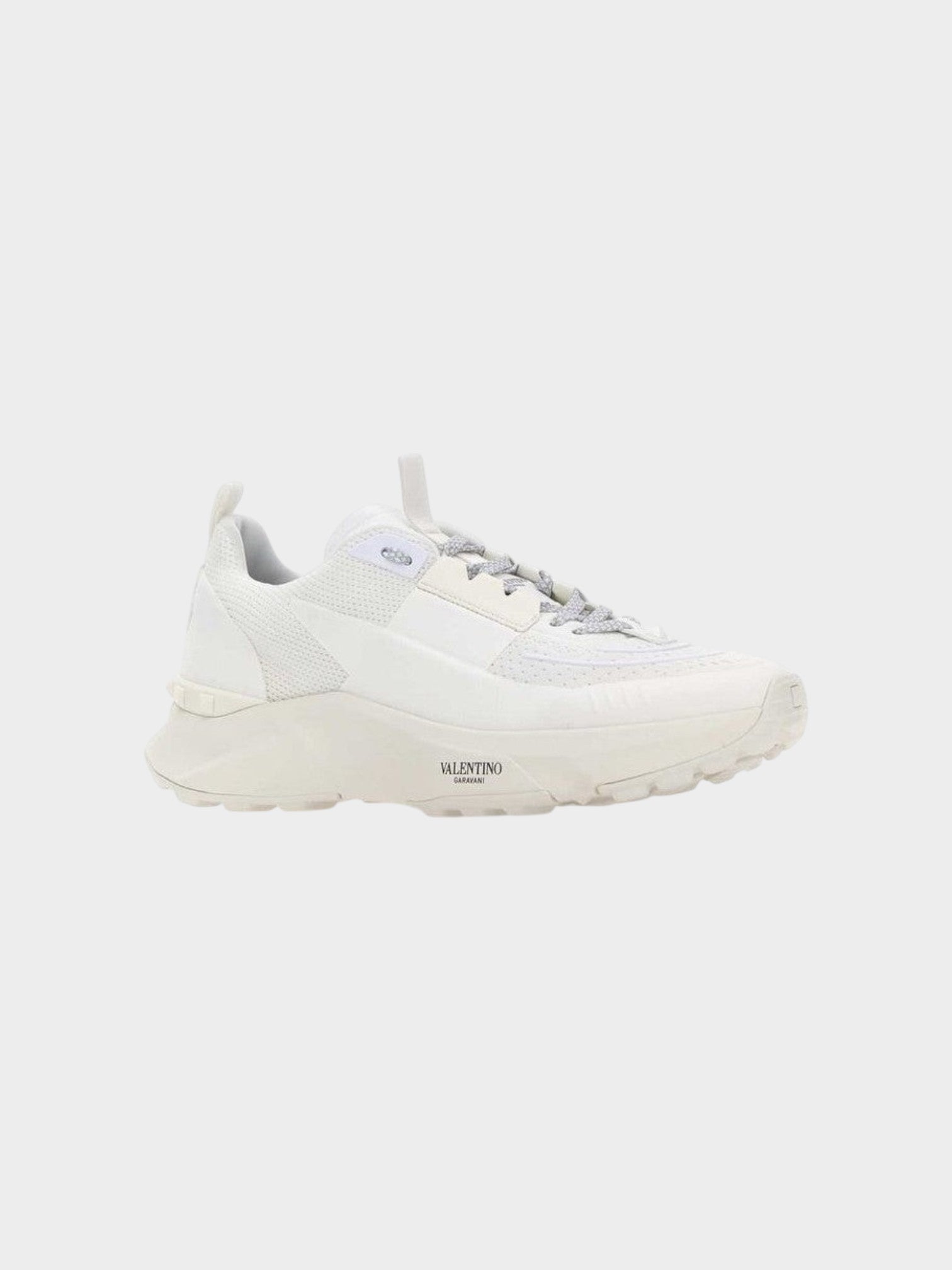 Valentino Garavani White Fabric Athletic Sneakers-thumbmail-2
