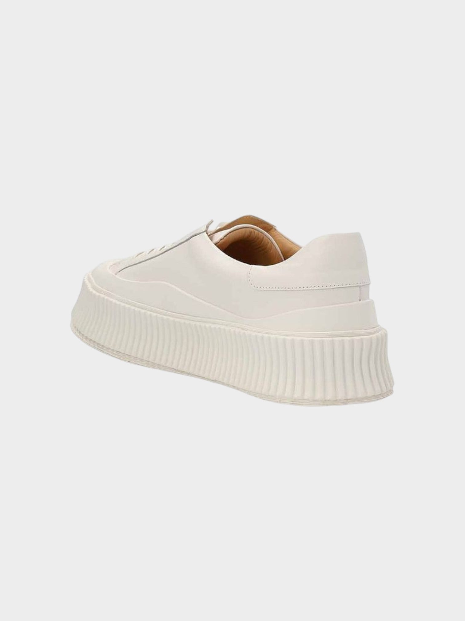 Jil Sander White Calfskin Platform Sneakers-thumbmail-2