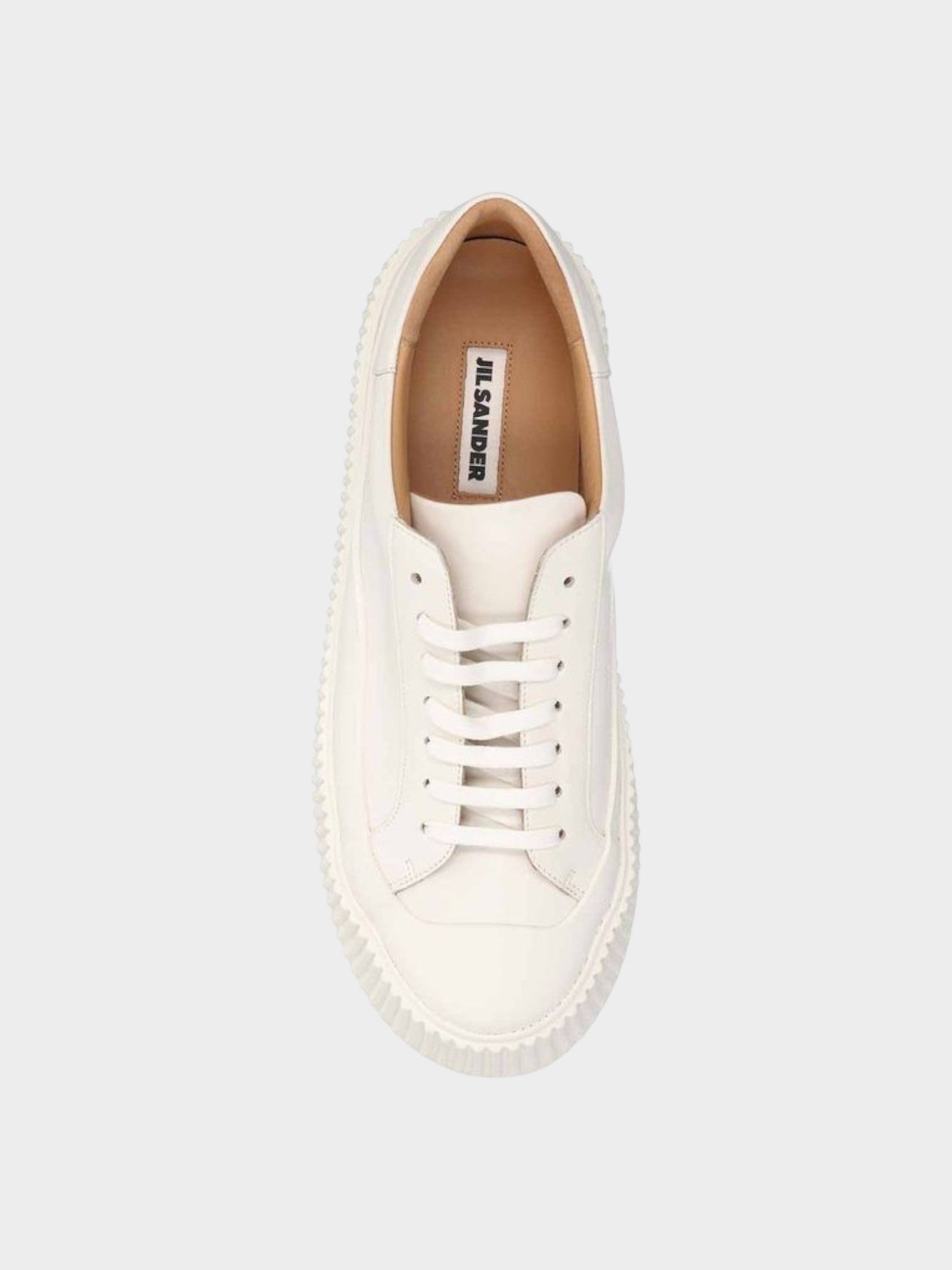 Jil Sander White Calfskin Platform Sneakers-thumbmail-3
