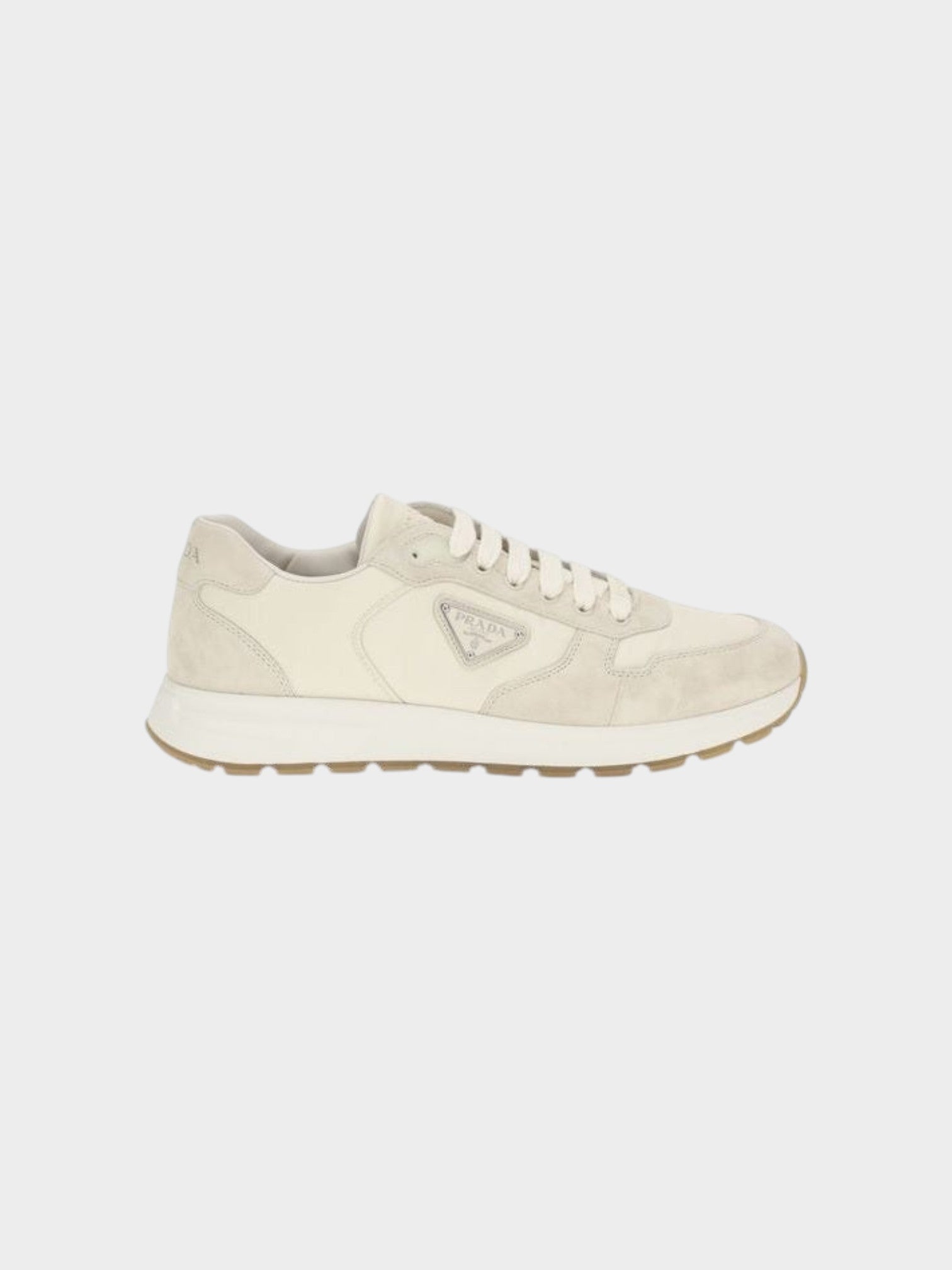 Prada Beige Nylon Low Top Sneakers