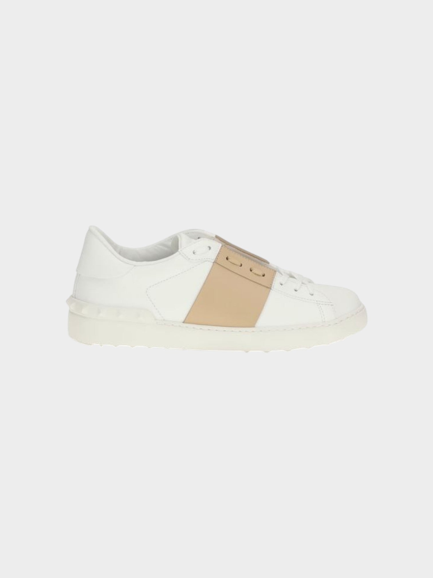 Valentino Garavani White Calf Leather Bos Taurus Low Top Sneakers