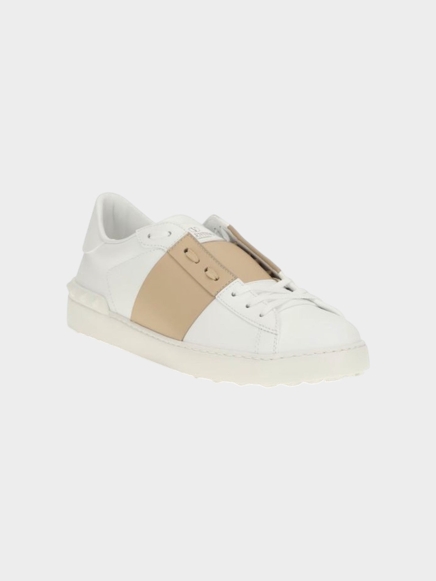 Valentino Garavani White Calf Leather Bos Taurus Low Top Sneakers-thumbmail-2