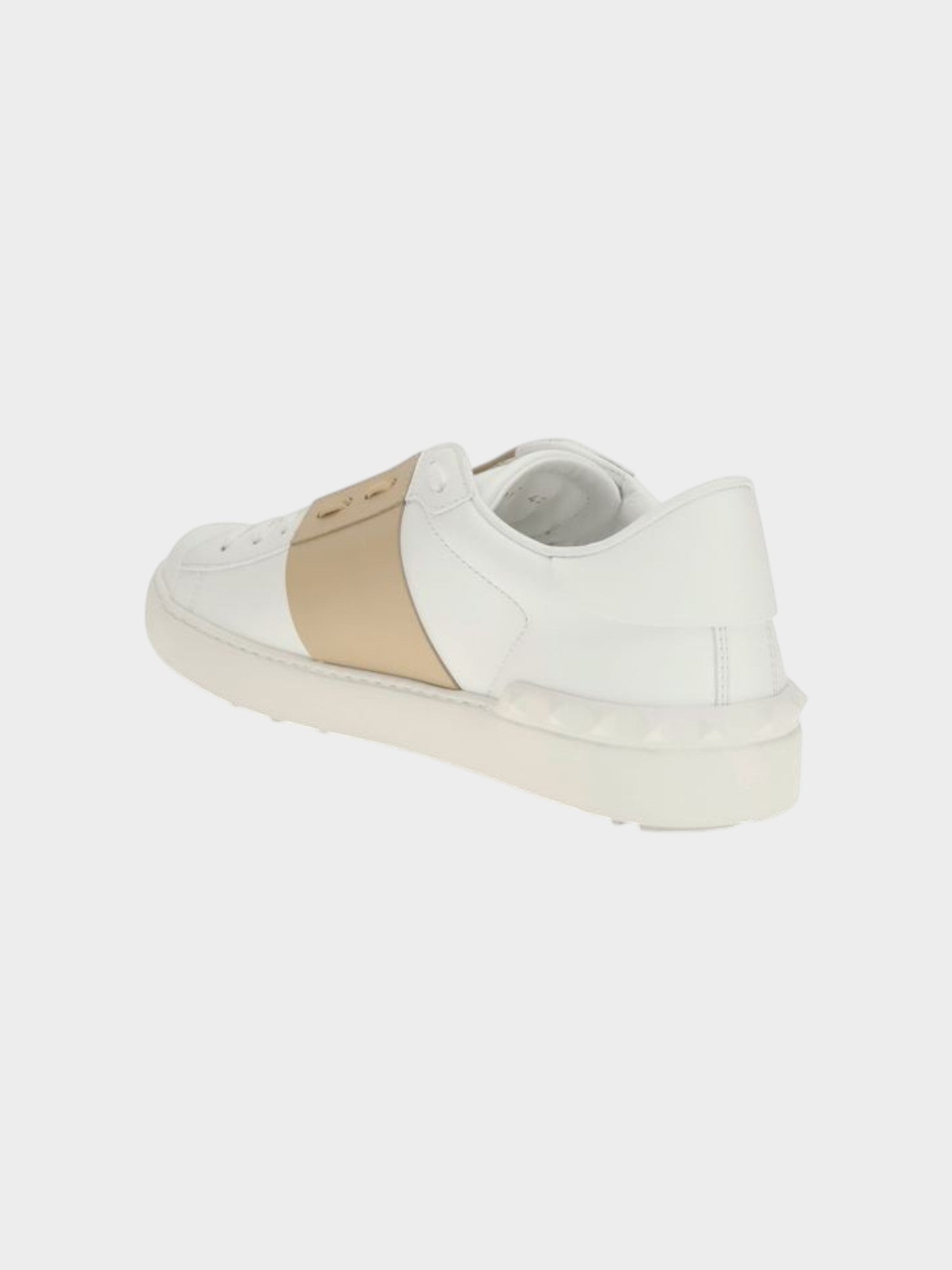 Valentino Garavani White Calf Leather Bos Taurus Low Top Sneakers-thumbmail-3