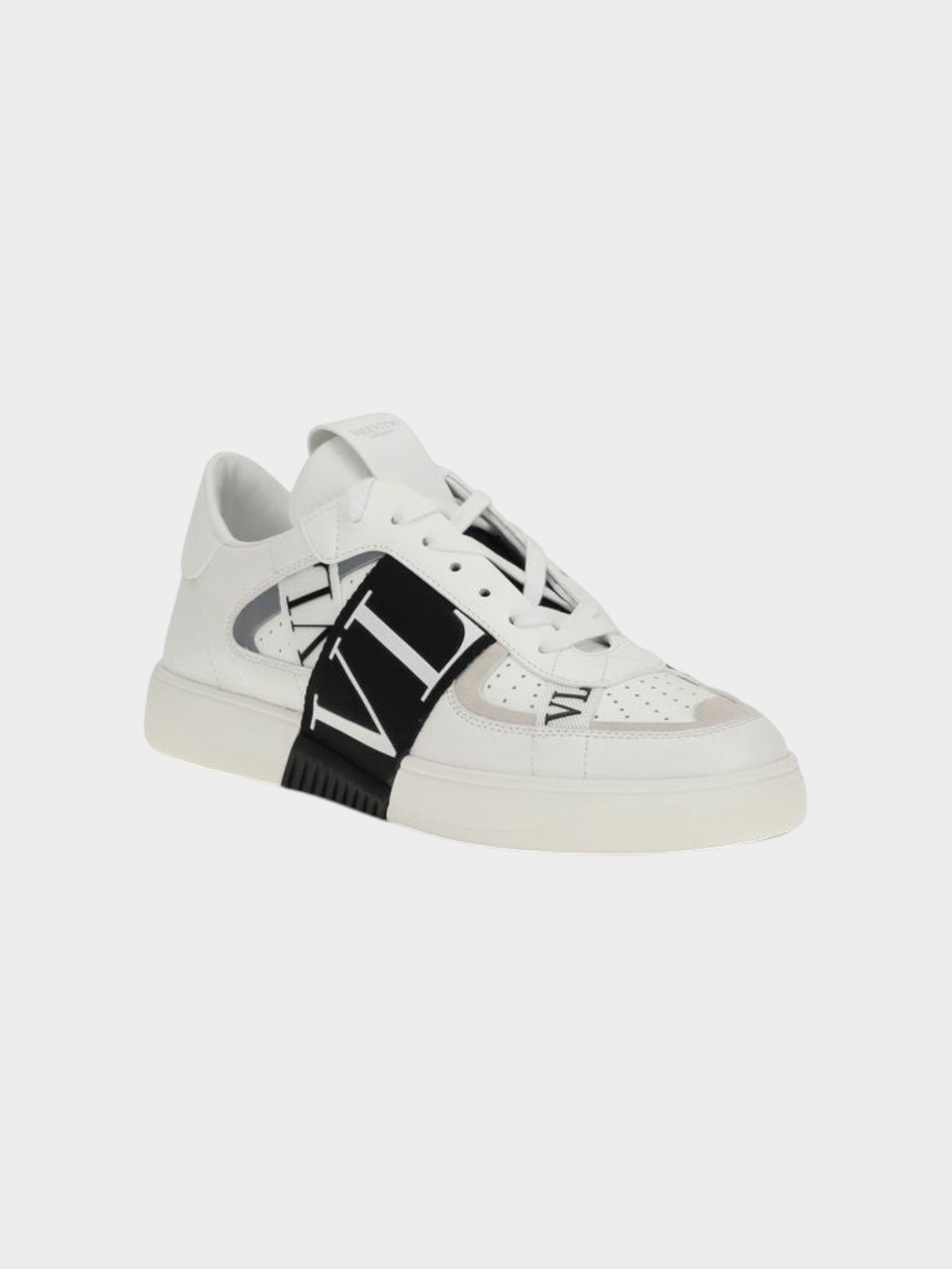 Valentino Garavani White Calf Leather Bos Taurus Low Top Sneakers-thumbmail-2
