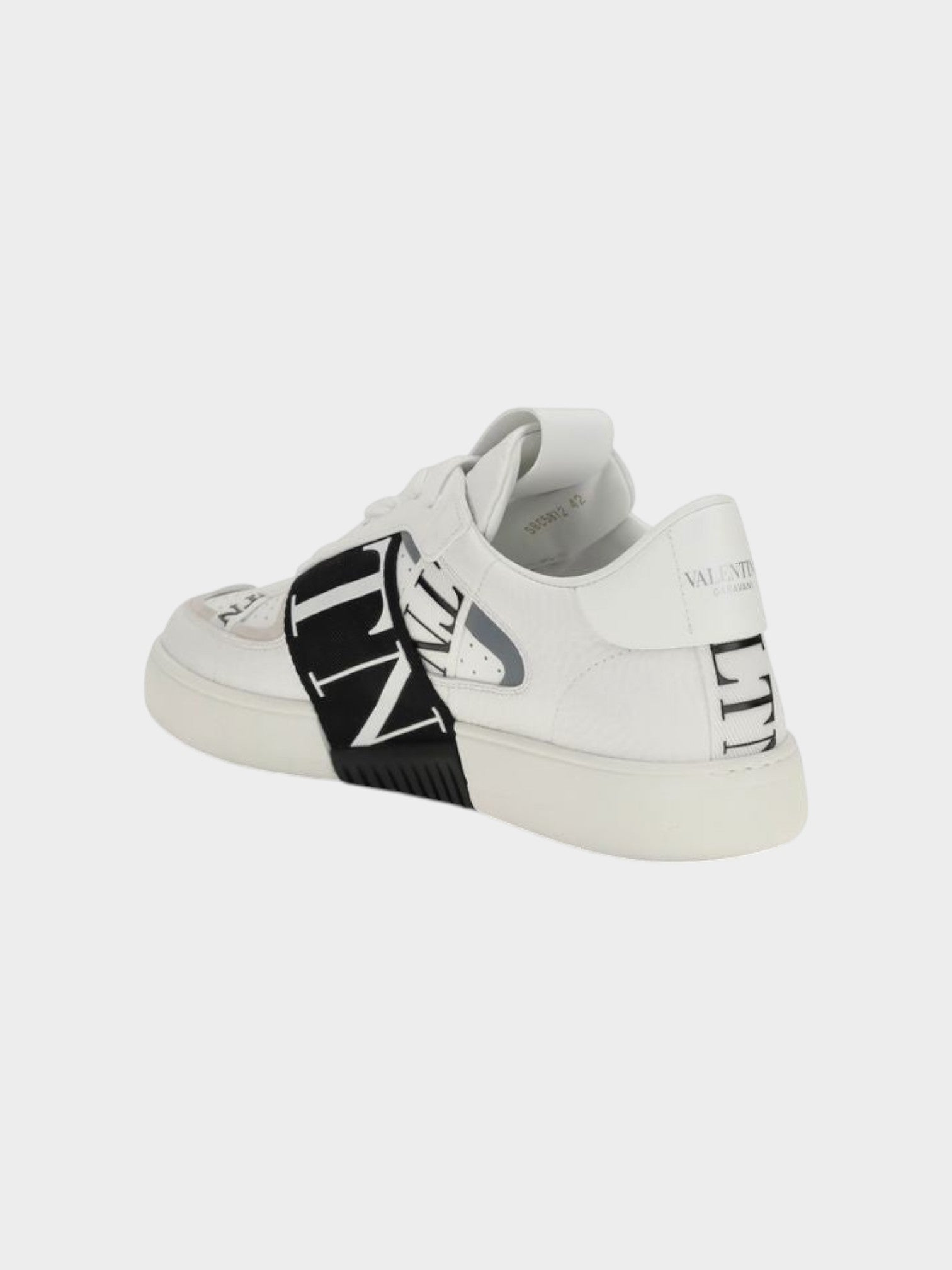 Valentino Garavani White Calf Leather Bos Taurus Low Top Sneakers-thumbmail-3