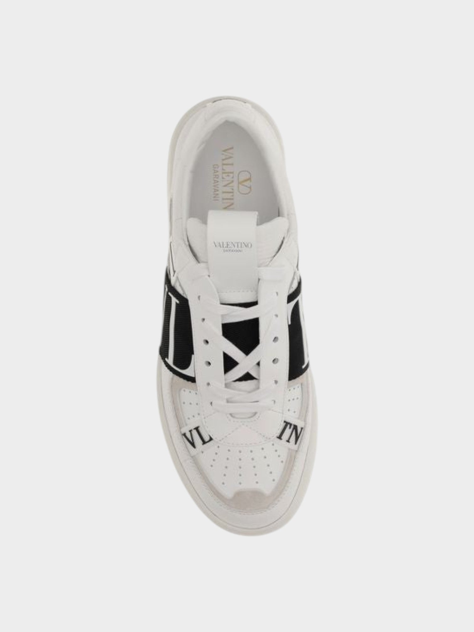 Valentino Garavani White Calf Leather Bos Taurus Low Top Sneakers-thumbmail-4