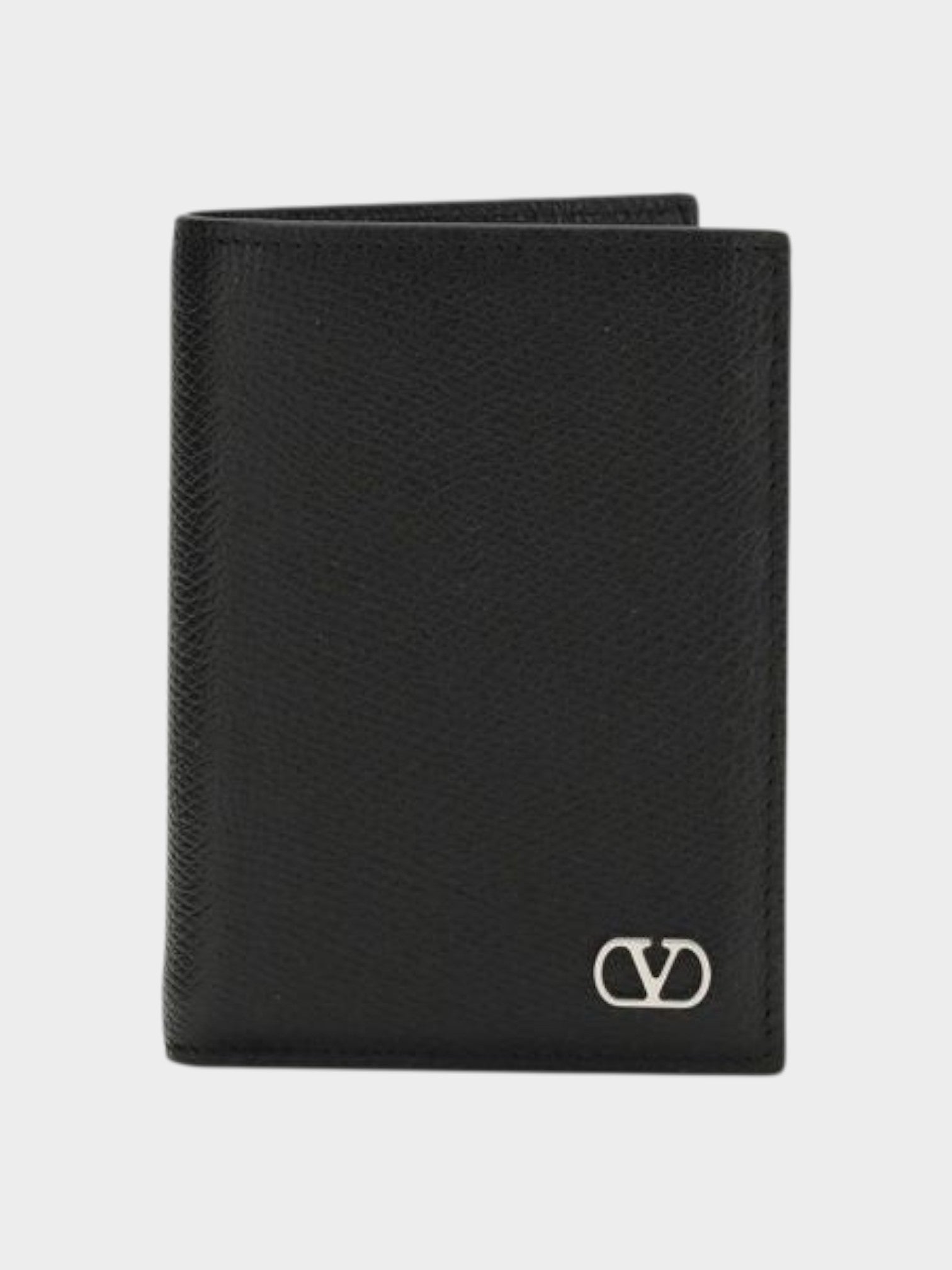 Valentino Garavani Black Calf Leather Bos Taurus Wallet