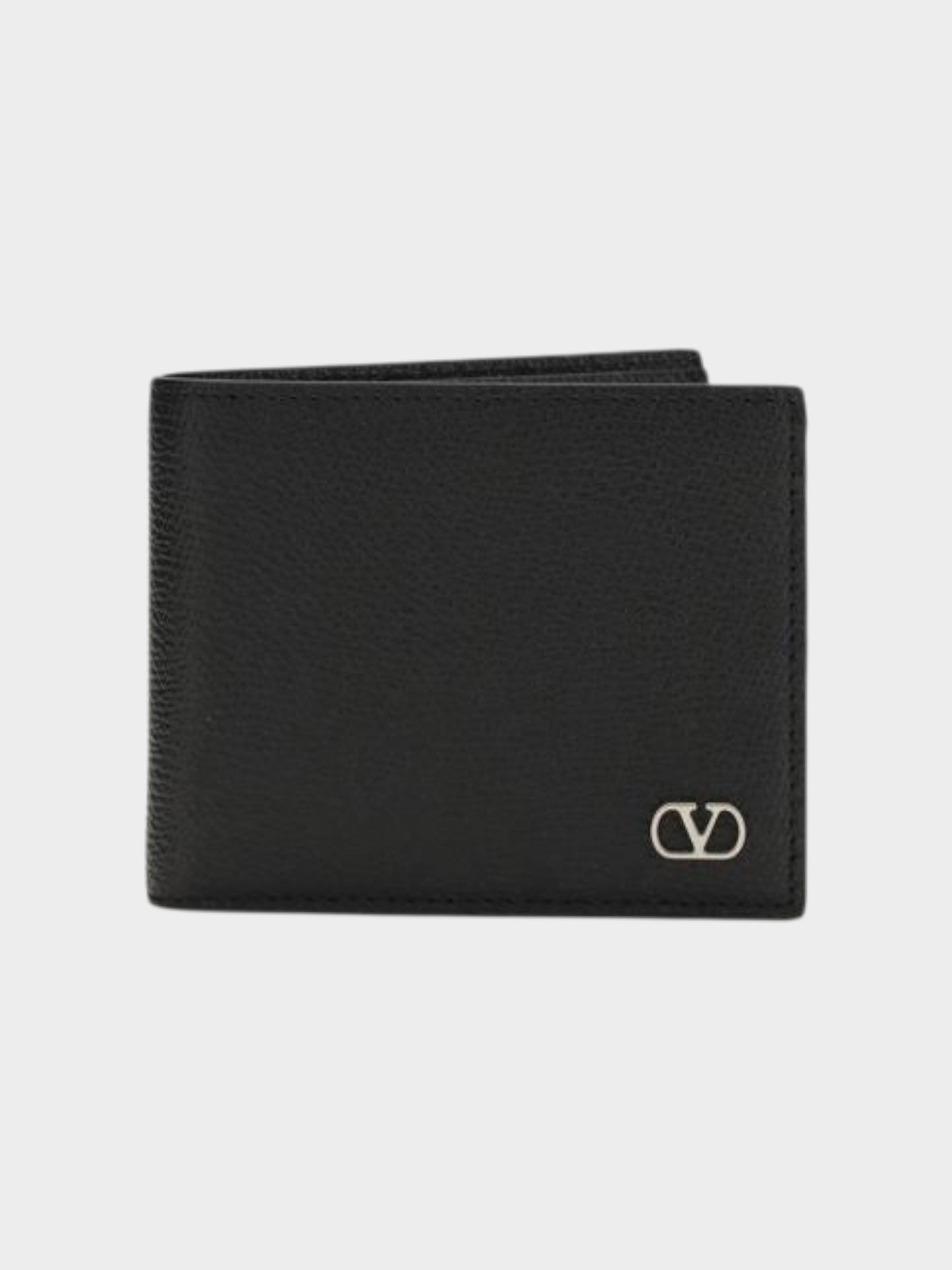 Valentino Garavani Black Calf Leather Bos Taurus Wallet