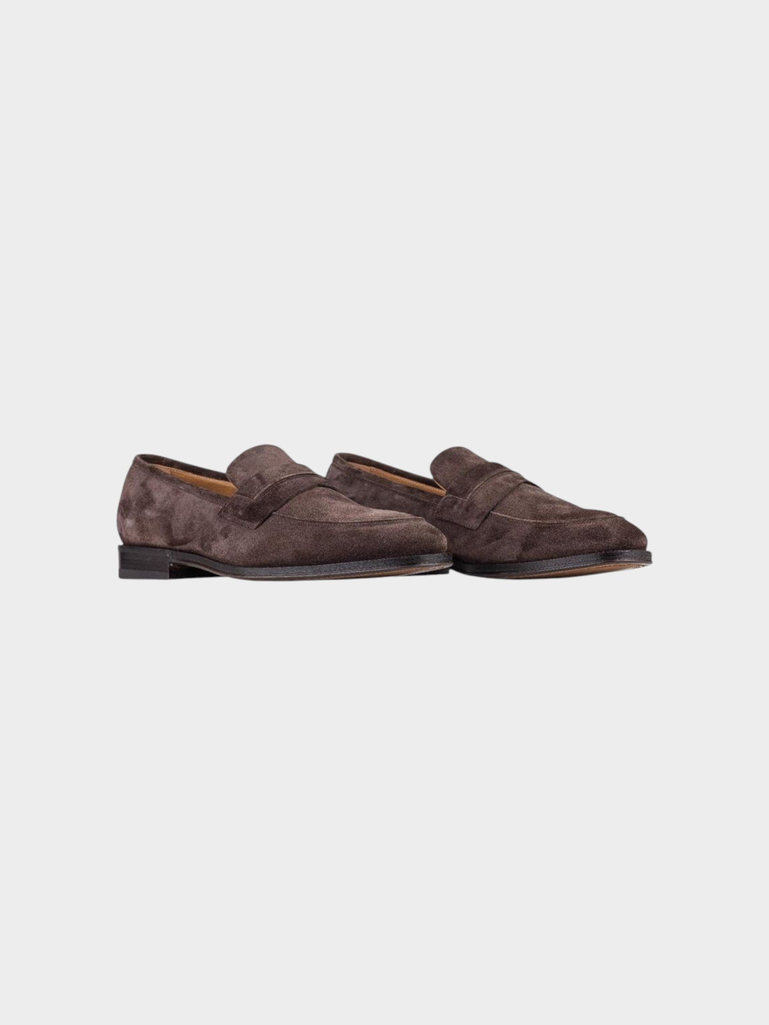 Salvatore Ferragamo Brown Leather Slip-On Loafers-thumbmail-2