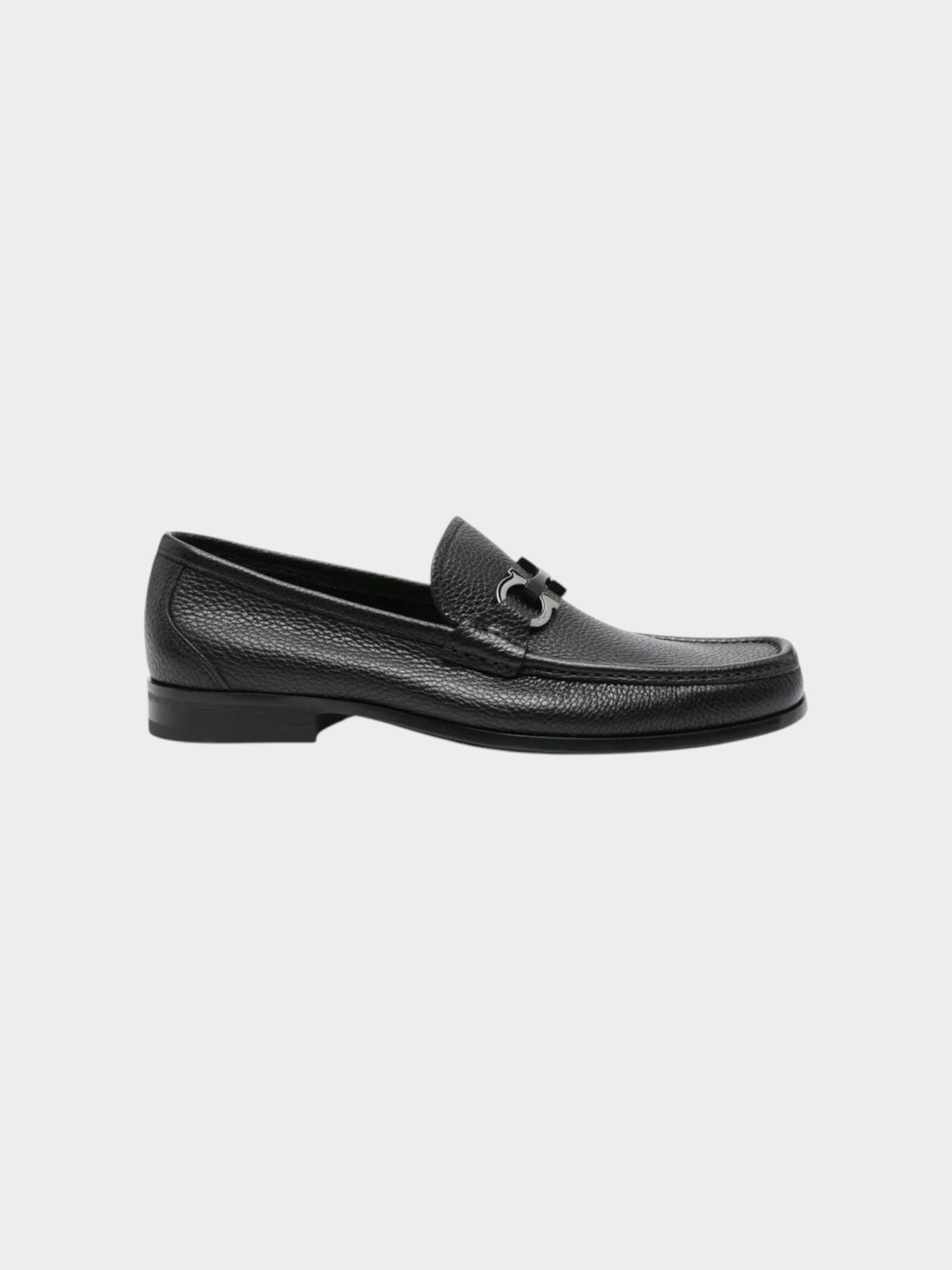 Salvatore Ferragamo Black Calfskin Slip-On Loafers