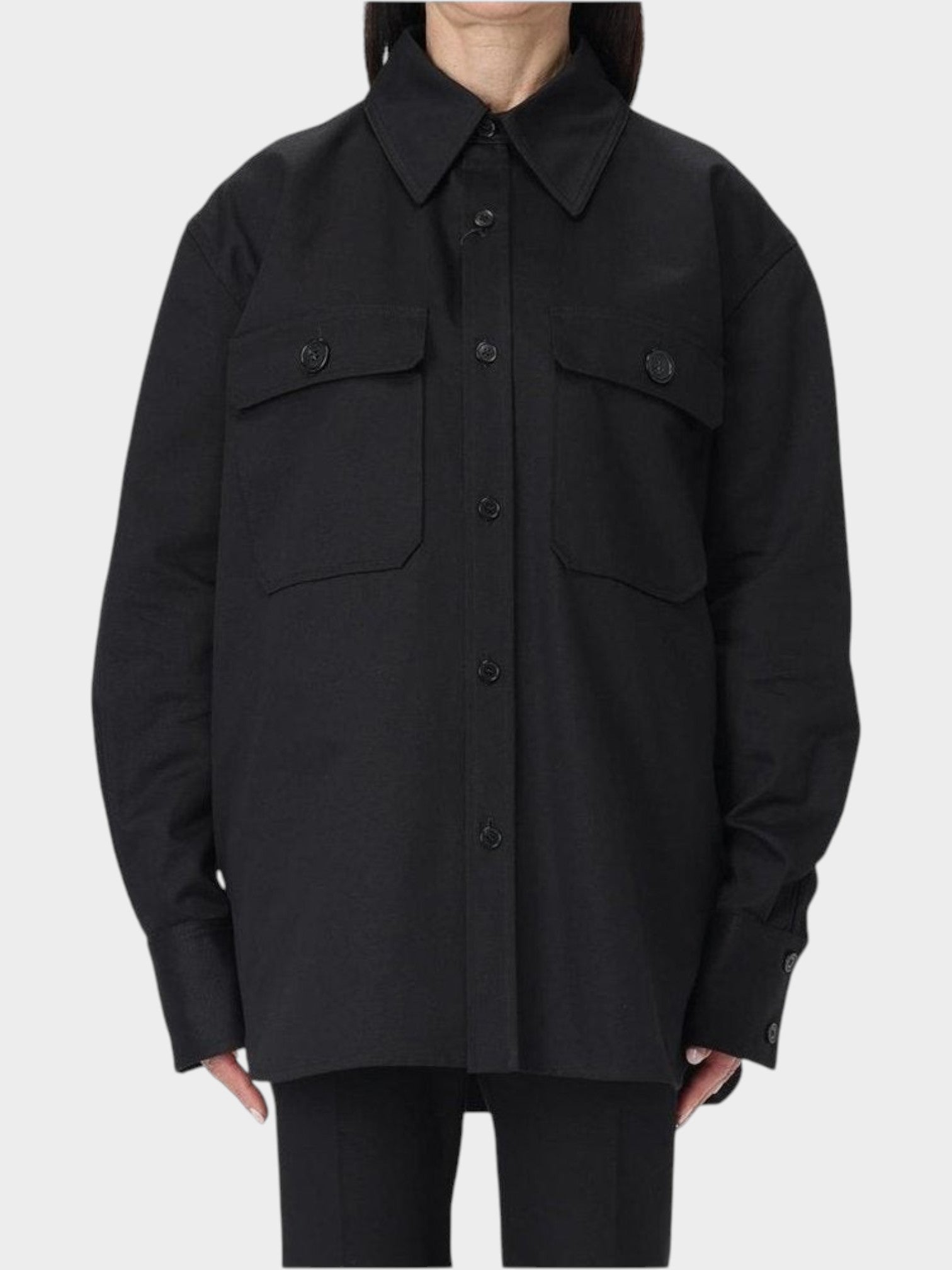 Saint Laurent Black Cotton Dress Shirt-thumbmail-2