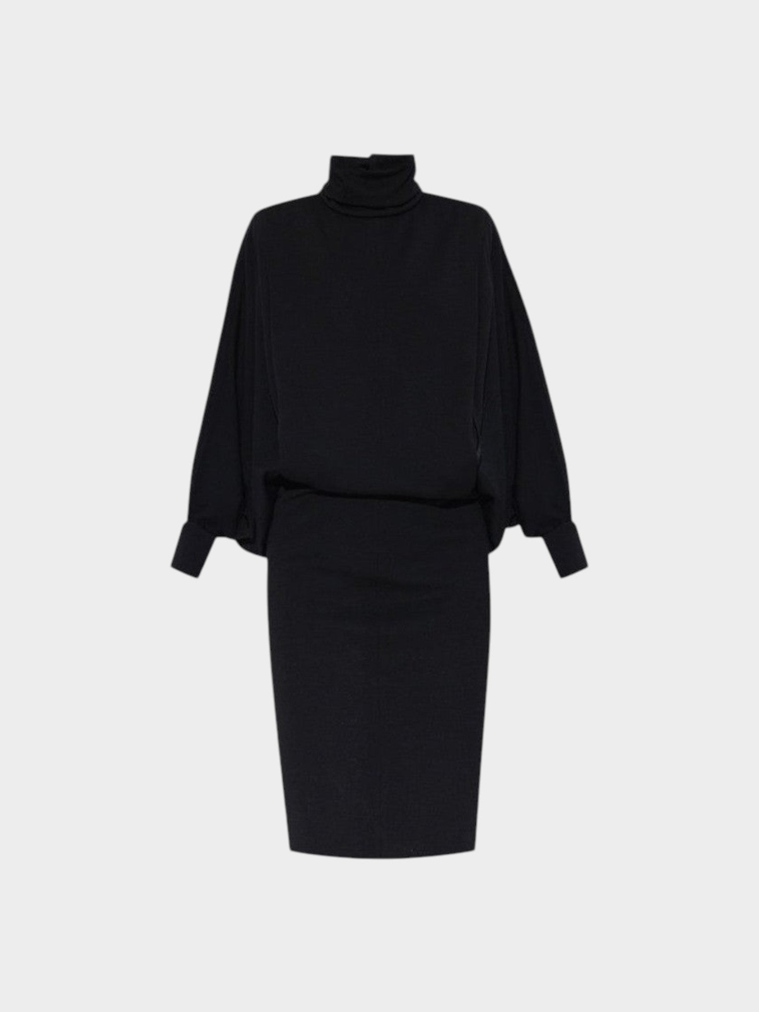 Saint Laurent Black Wool Casual Dress