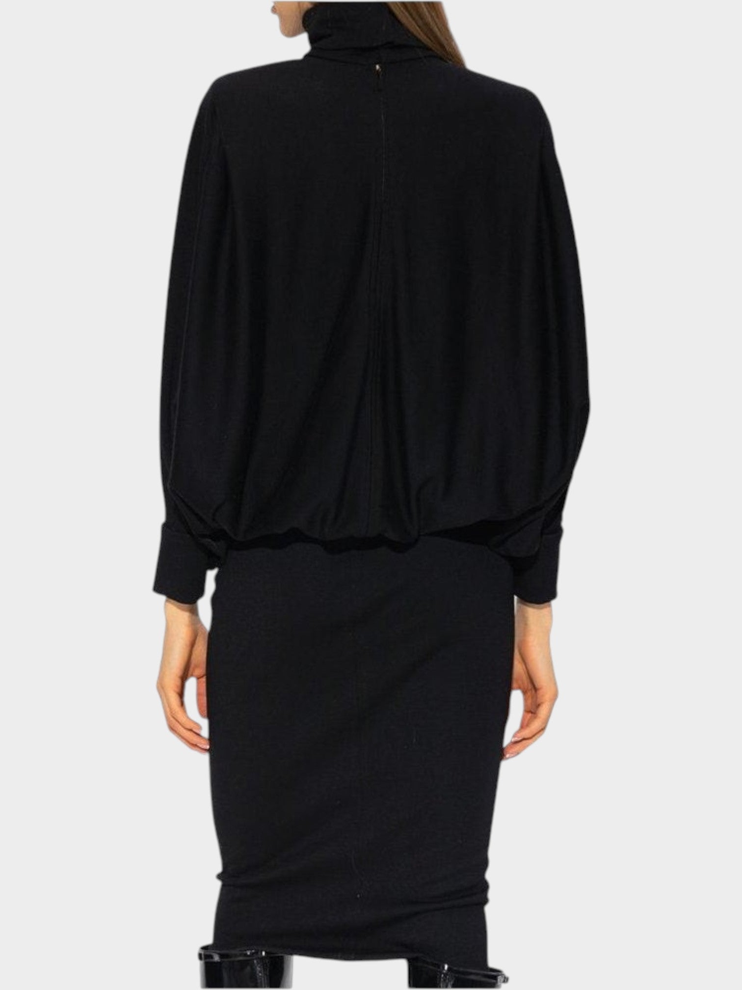 Saint Laurent Black Wool Casual Dress-thumbmail-3