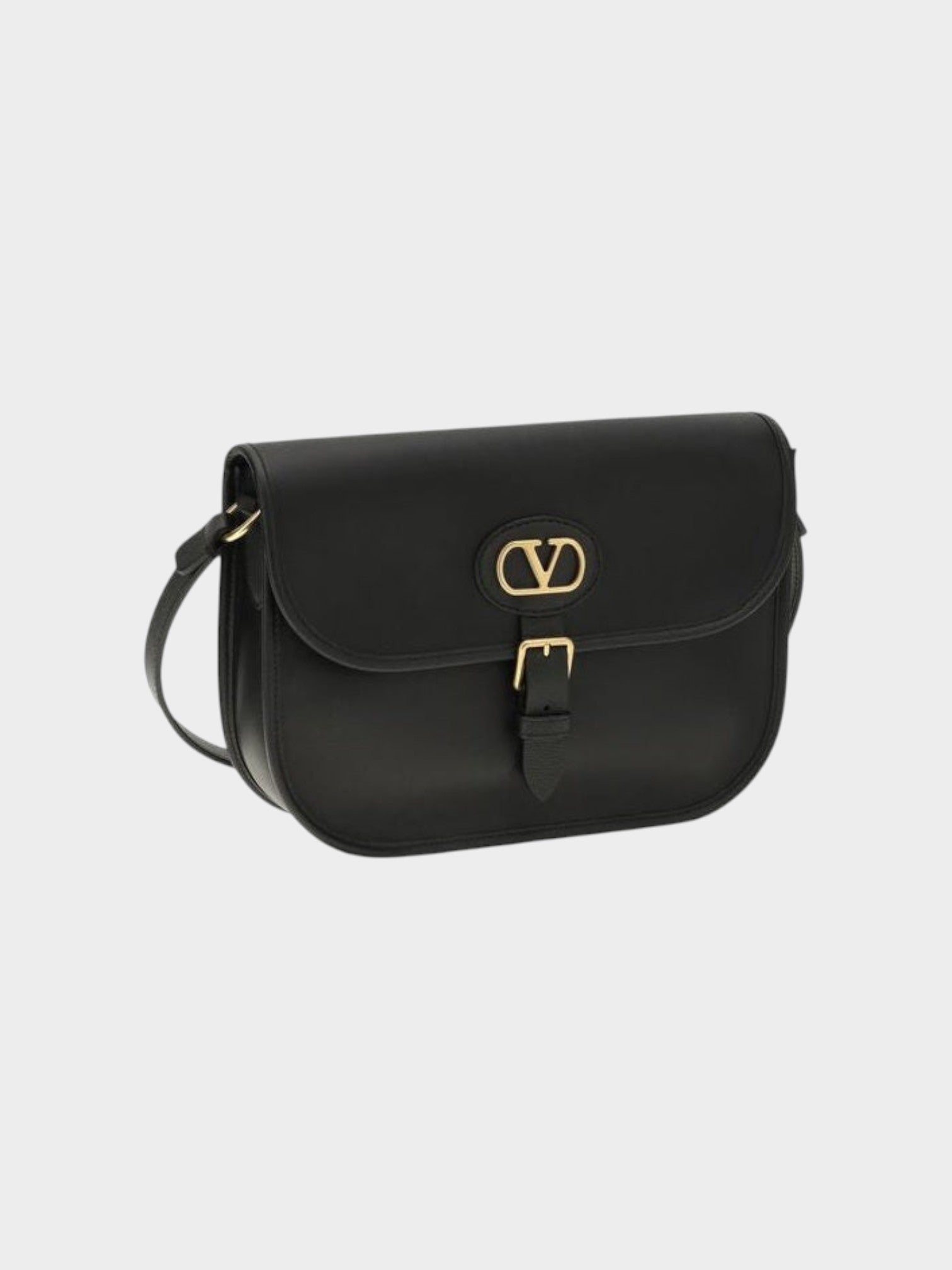 Valentino Garavani Black Calf Leather Bos Taurus Shoulder Bag-thumbmail-2