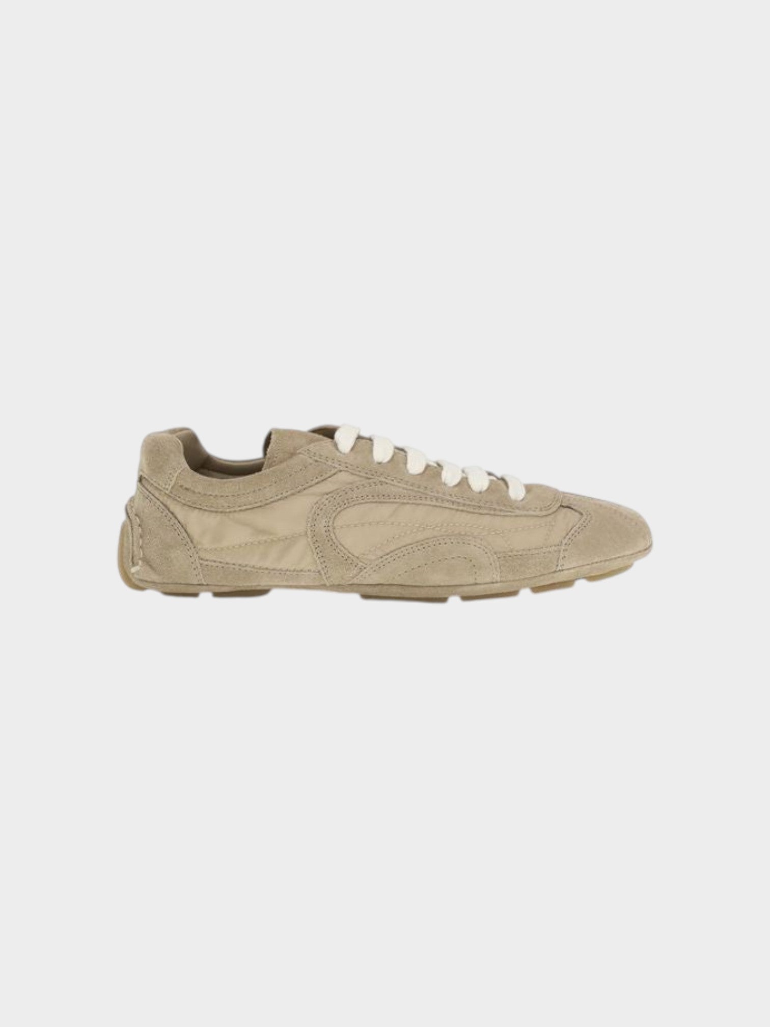 Prada Beige Lamb Ovis Aries Aries Athletic Sneakers