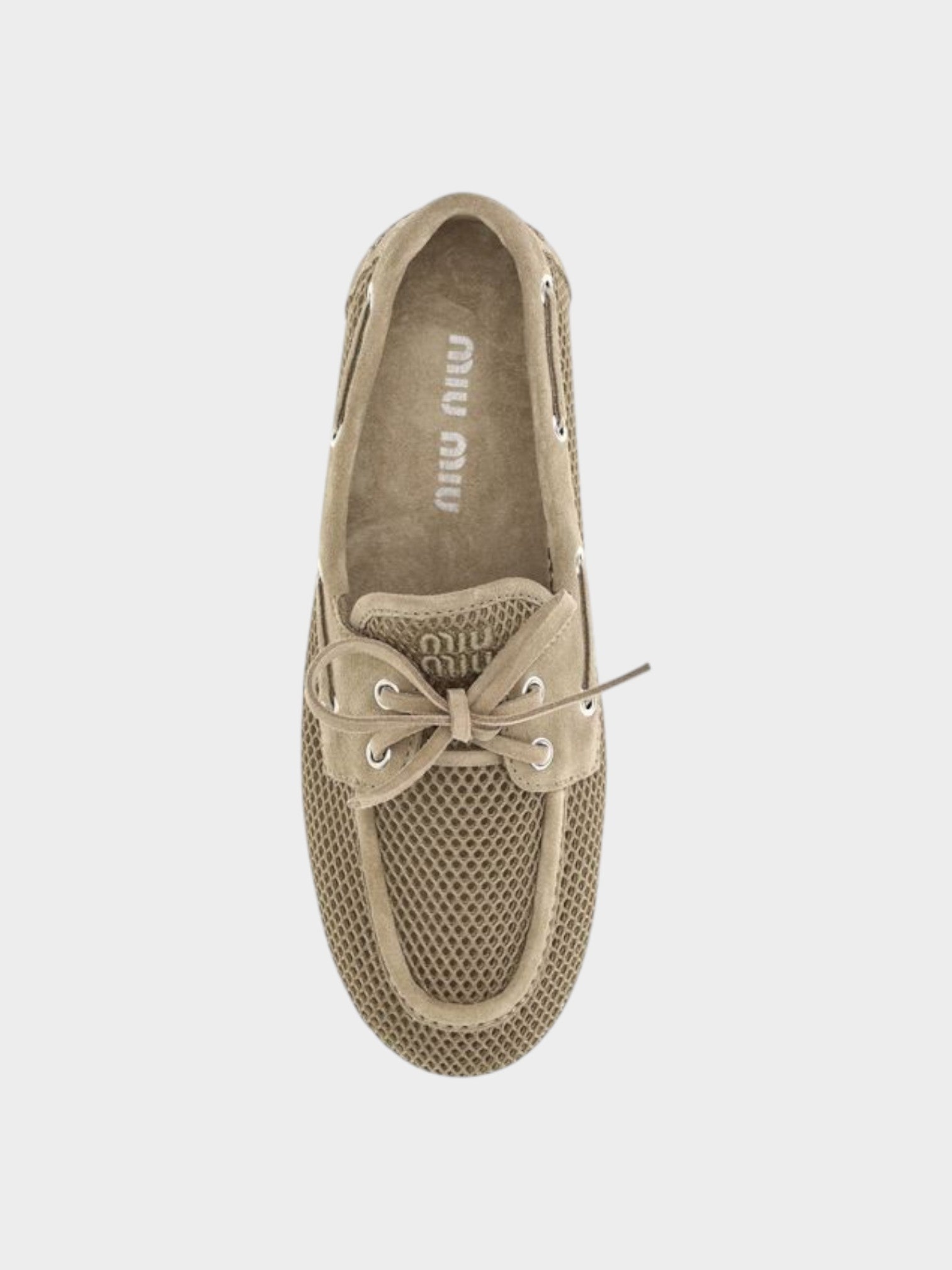Miu Miu Beige Recycled Polyester Slip-On Loafers-thumbmail-4