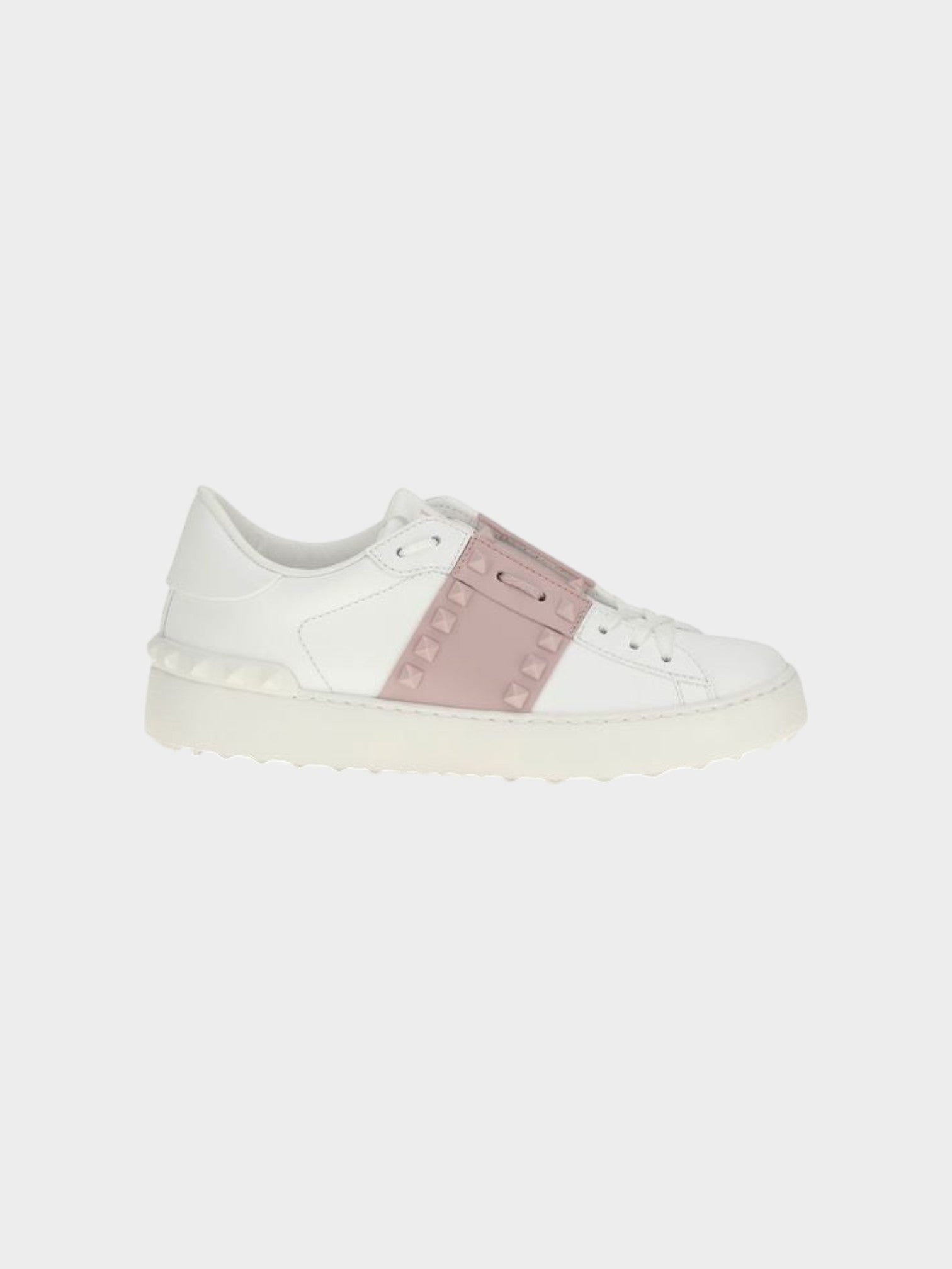Valentino Garavani White Calf Leather Bos Taurus Athletic Sneakers