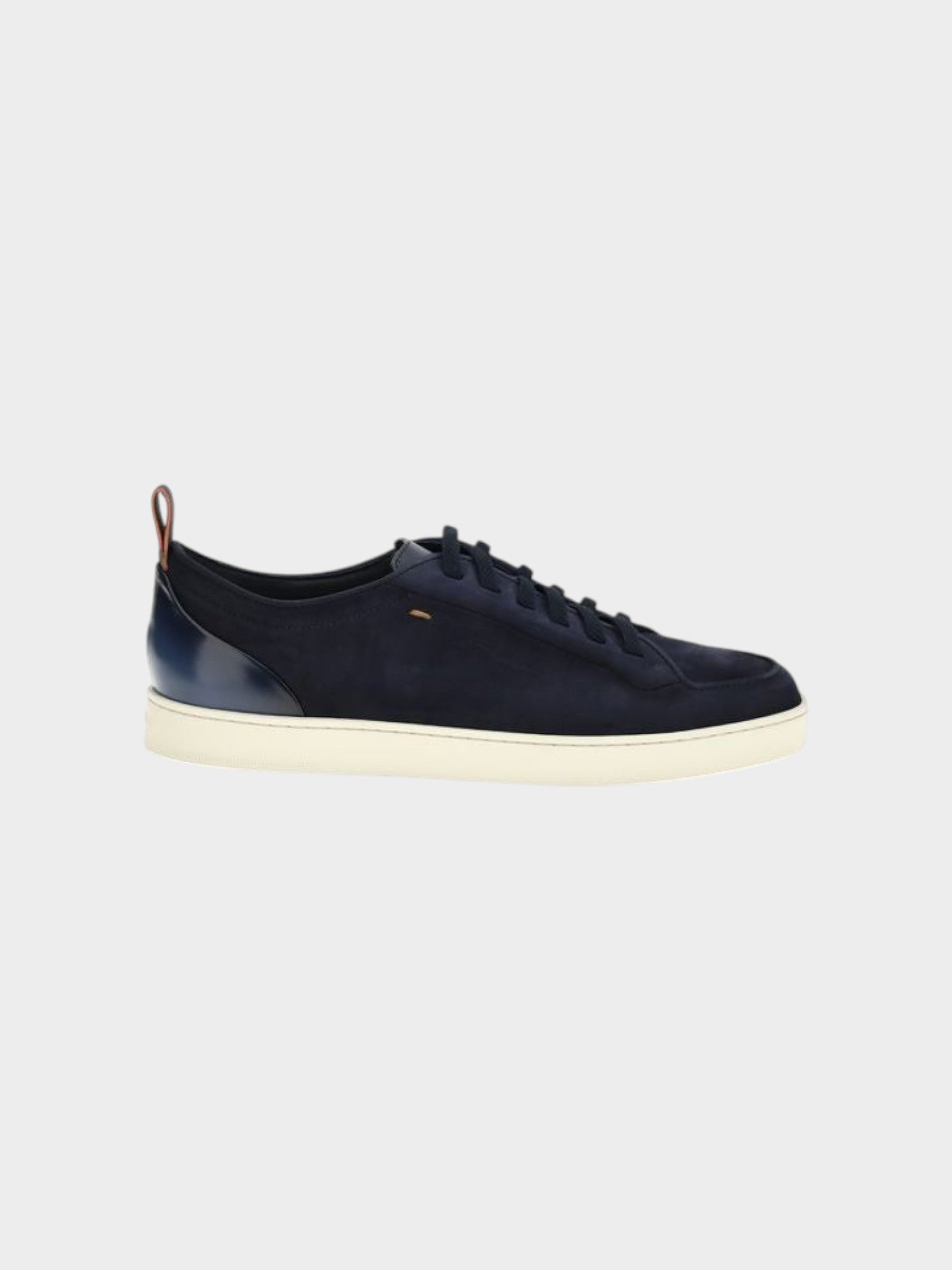 Santoni Blue Calf Leather Bos Taurus Low Top Sneakers