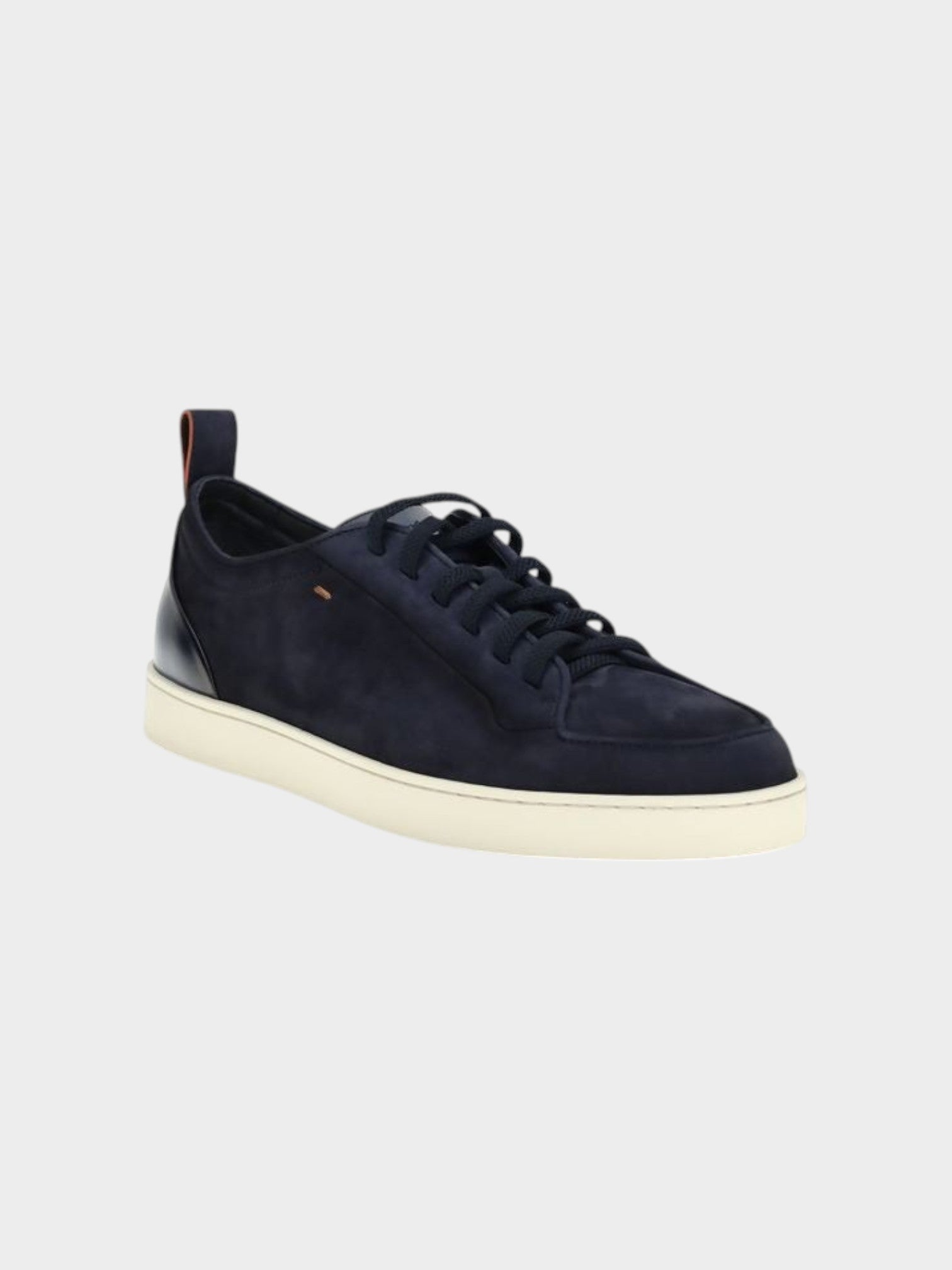 Santoni Blue Calf Leather Bos Taurus Low Top Sneakers-thumbmail-2