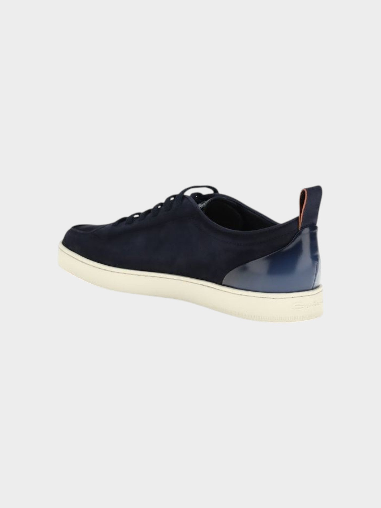 Santoni Blue Calf Leather Bos Taurus Low Top Sneakers-thumbmail-3