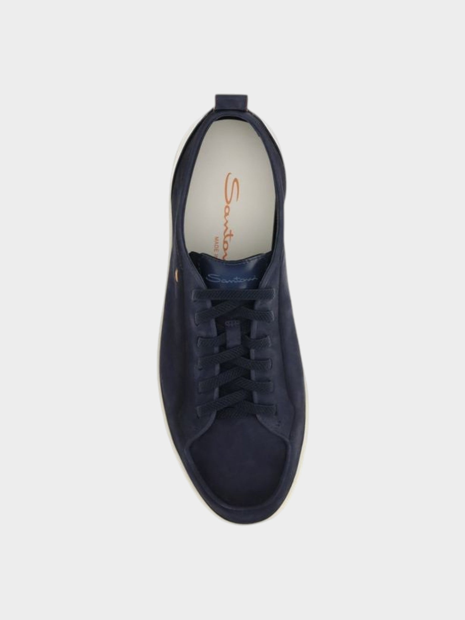 Santoni Blue Calf Leather Bos Taurus Low Top Sneakers-thumbmail-4