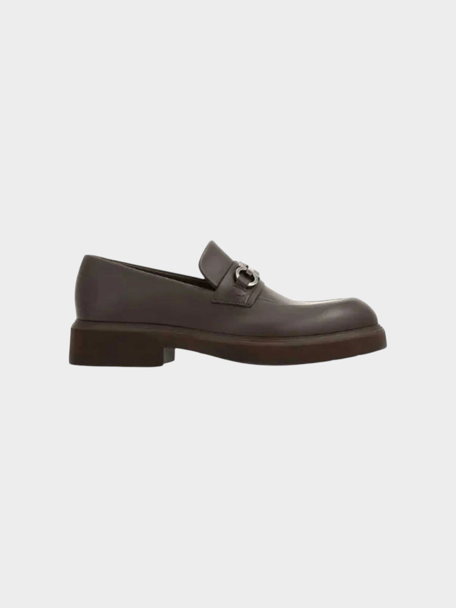 Salvatore Ferragamo Brown Calfskin Slip-On Loafers