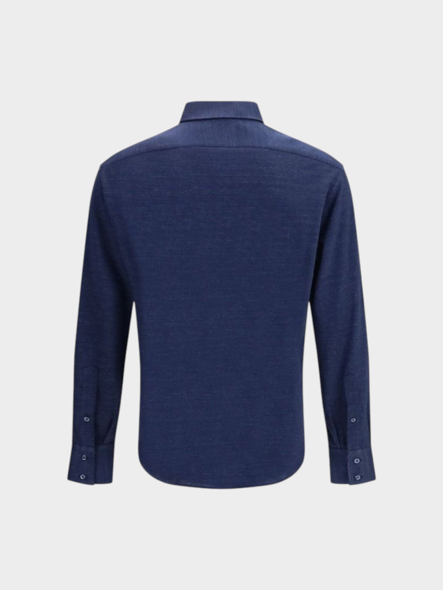Brunello Cucinelli Blue Linen Dress Shirt-thumbmail-2
