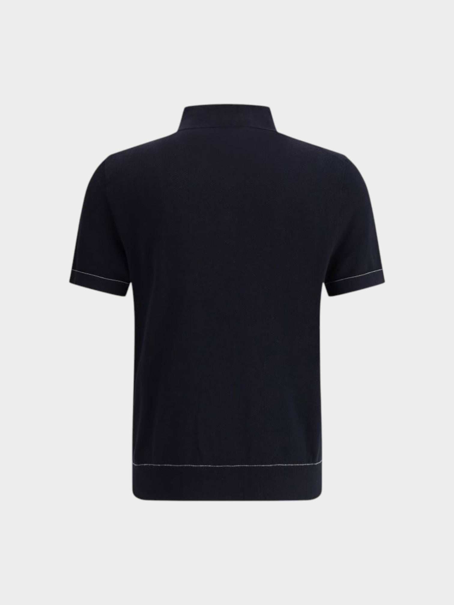 Brioni Black Cotton Polo Shirt-thumbmail-2