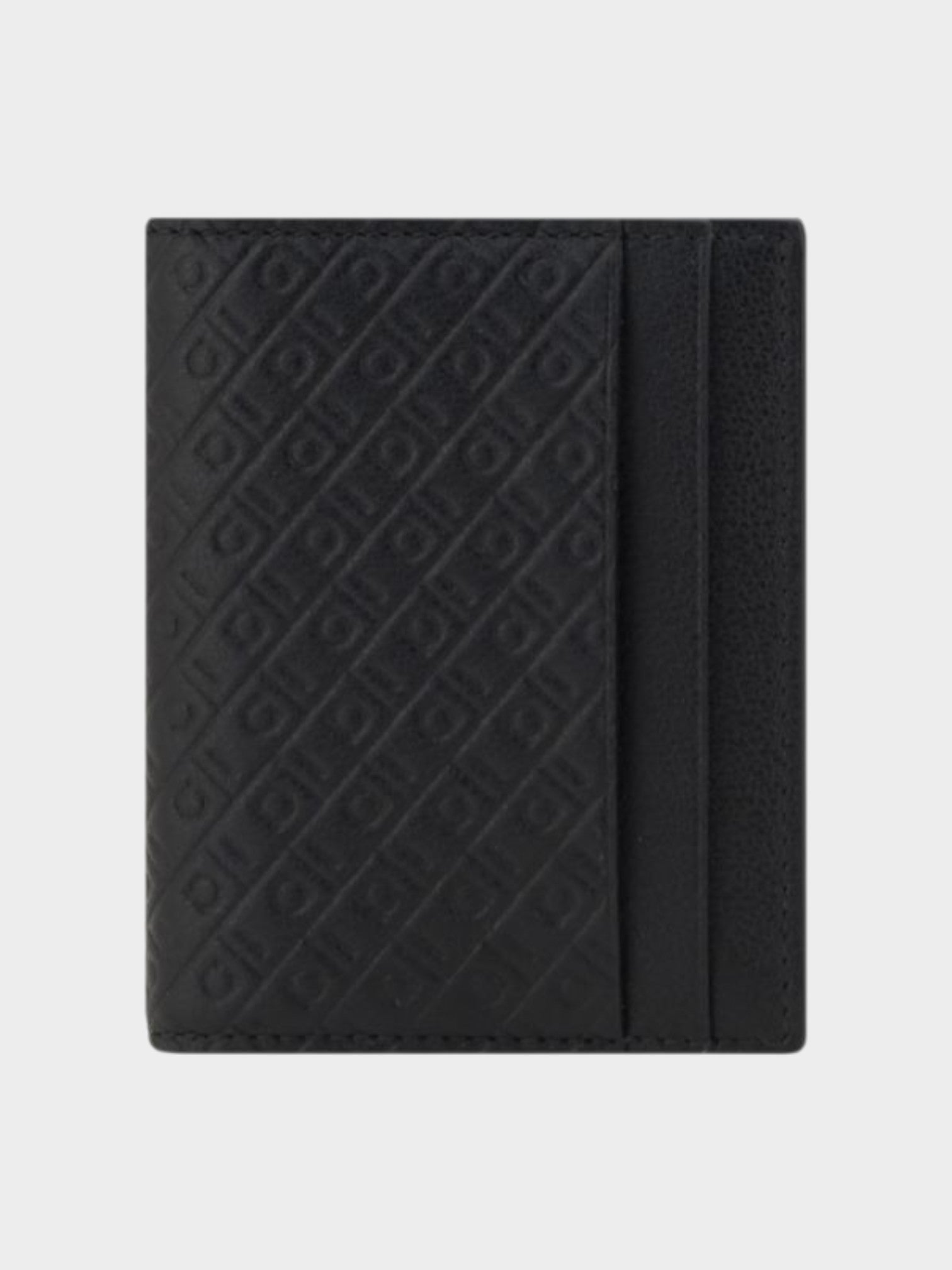 Ferragamo Black Calf Leather Bos Taurus Wallet
