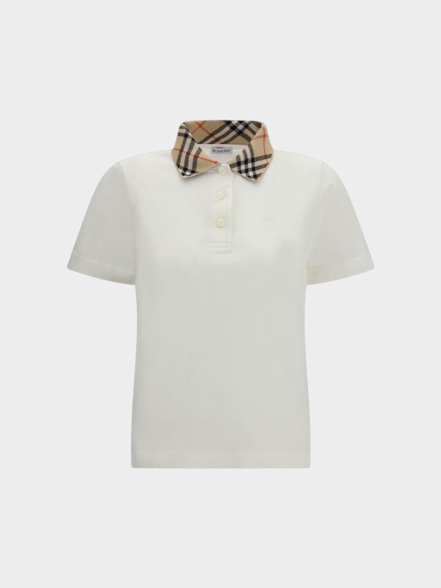 Burberry White Cotton Polo Shirt