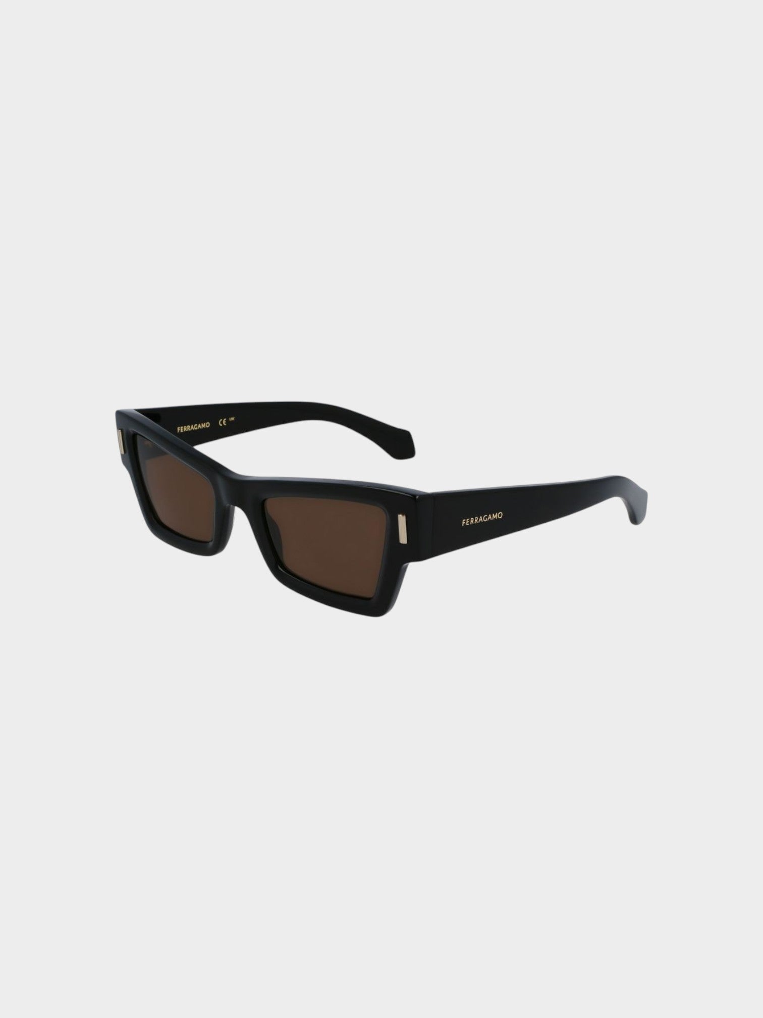 Ferragamo Black Acetate Sunglasses