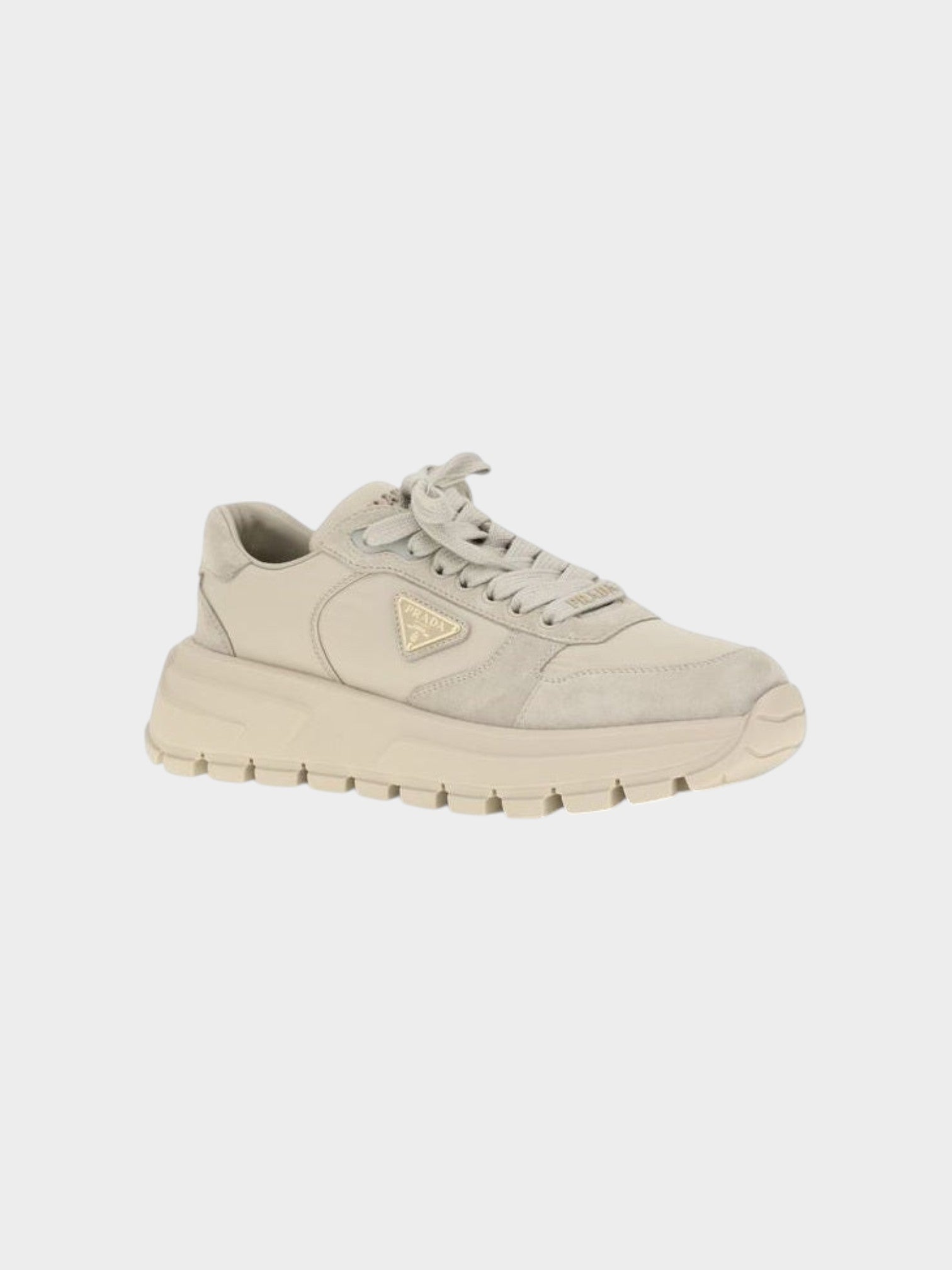 Prada Beige Calf Leather Bos Taurus Athletic Sneakers-thumbmail-2