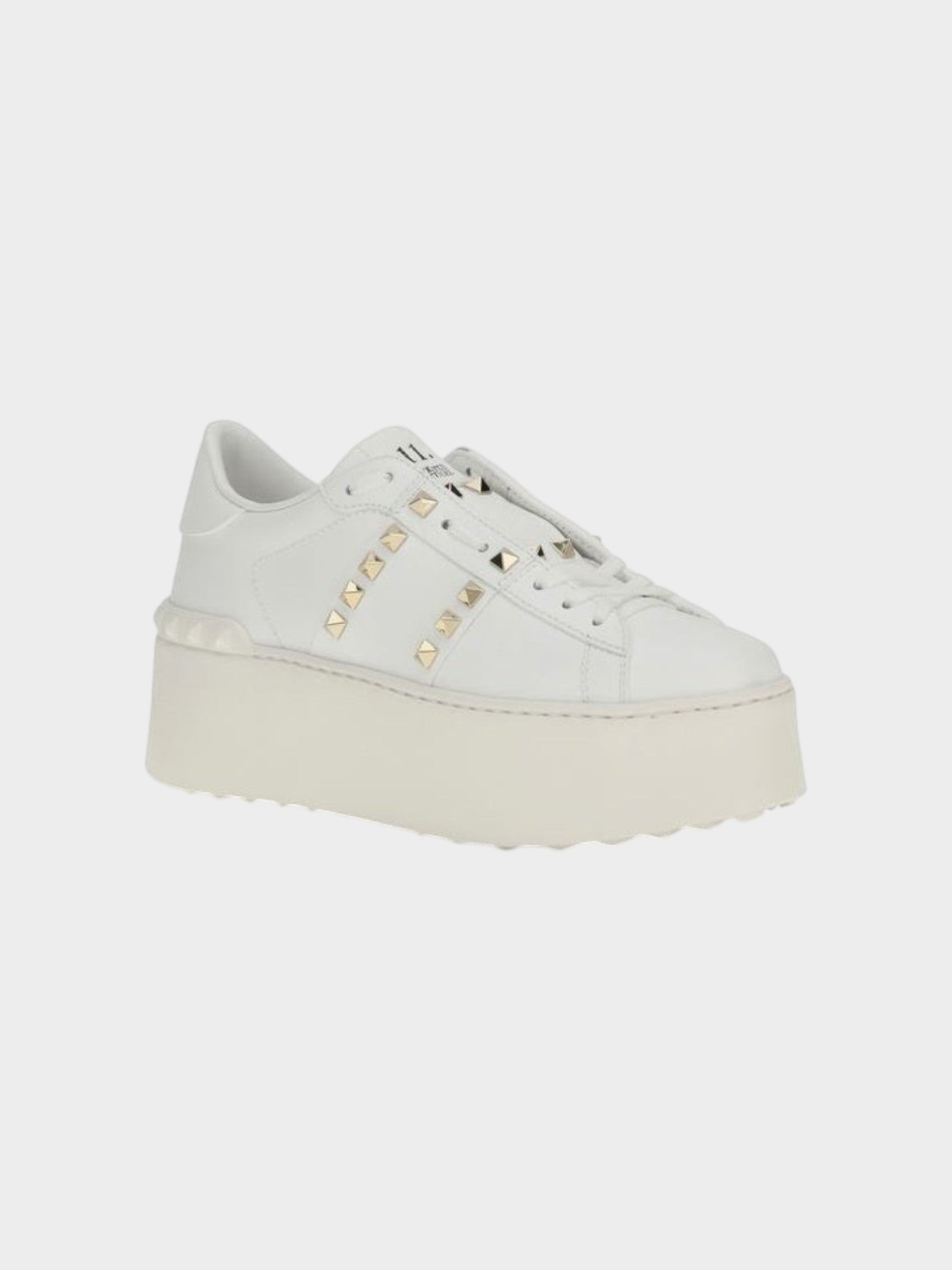 Valentino Garavani White Calf Leather Bos Taurus Platform Sneakers-thumbmail-2