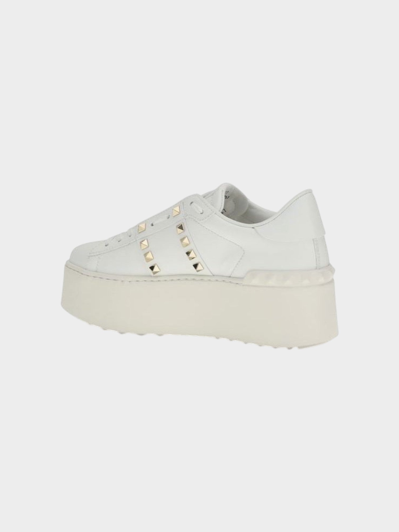 Valentino Garavani White Calf Leather Bos Taurus Platform Sneakers-thumbmail-3