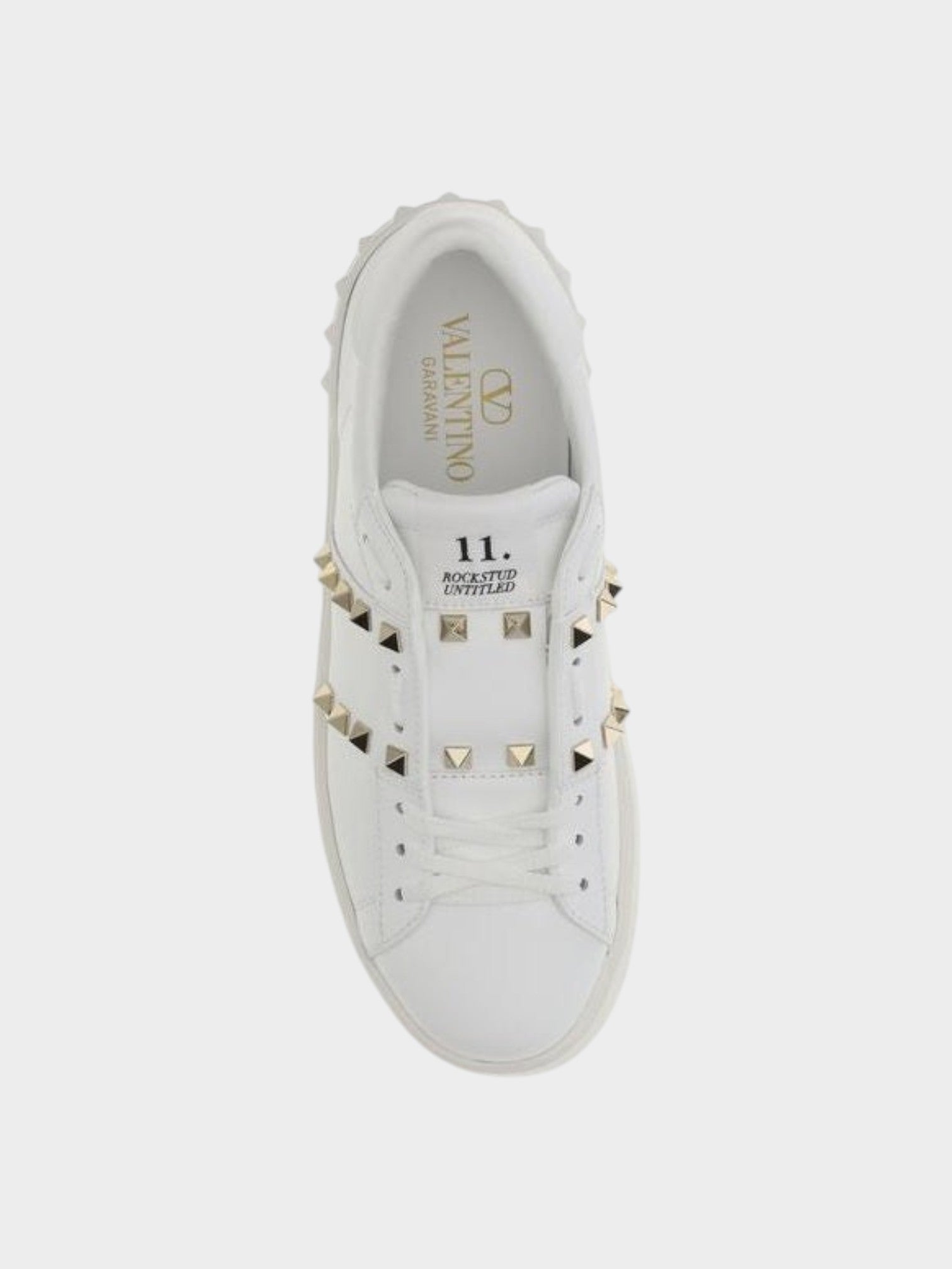 Valentino Garavani White Calf Leather Bos Taurus Platform Sneakers-thumbmail-4
