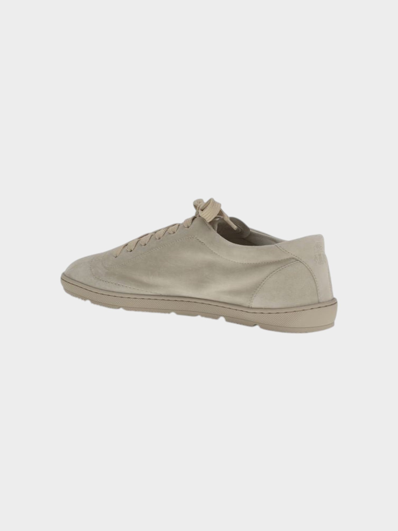 Brunello Cucinelli Beige Calf Leather Bos Taurus Low Top Sneakers-thumbmail-3