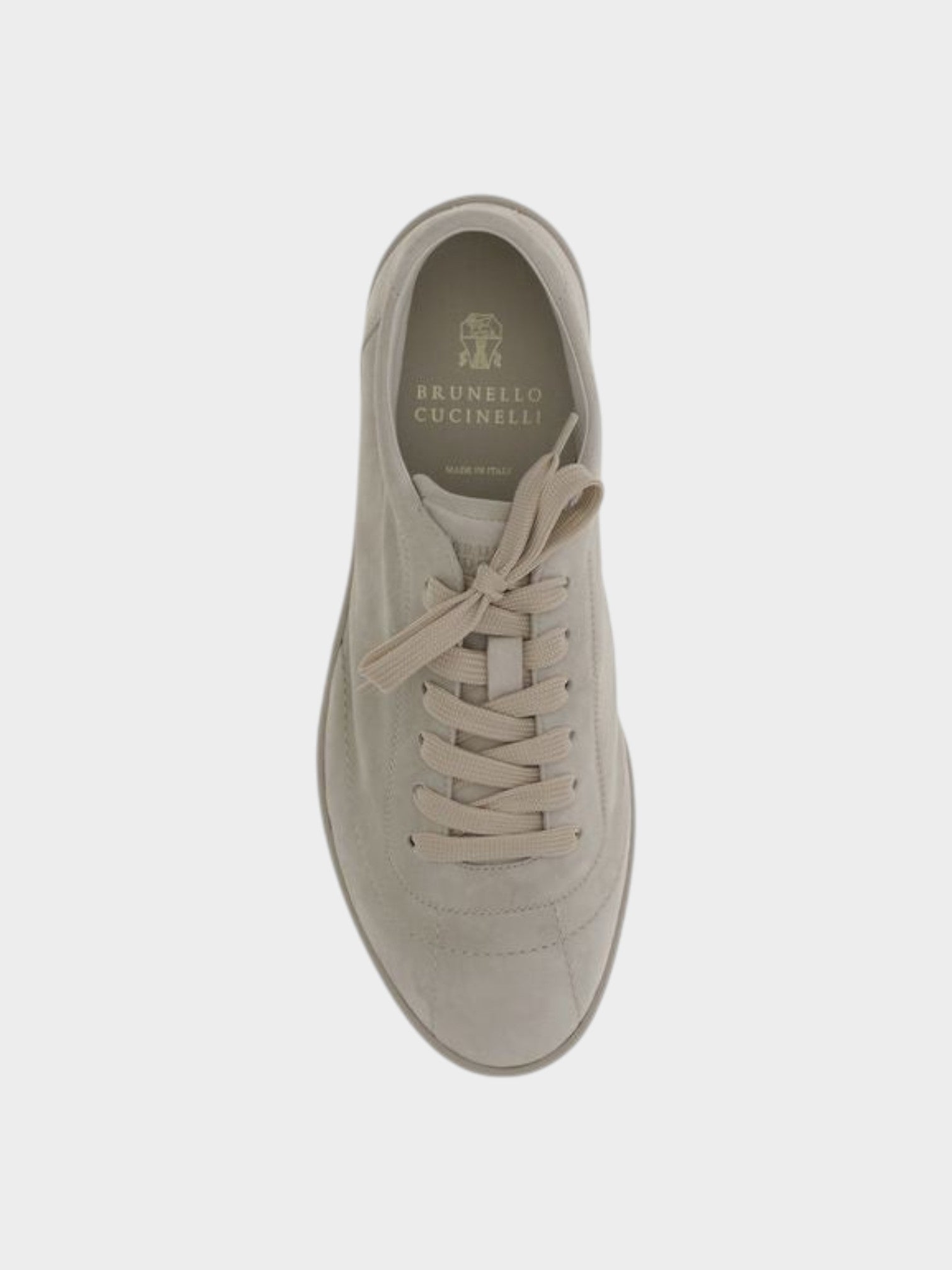 Brunello Cucinelli Beige Calf Leather Bos Taurus Low Top Sneakers-thumbmail-4