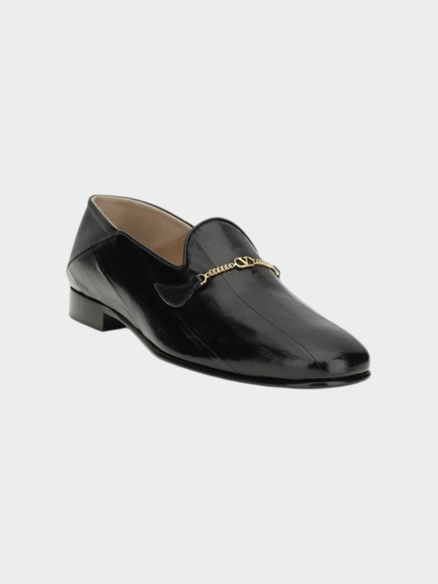 Valentino Garavani Black Calf Leather Bos Taurus Slip-On Loafers-thumbmail-2